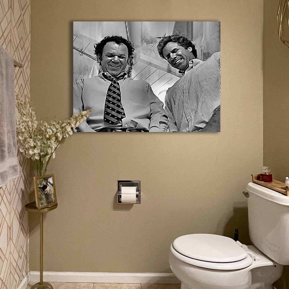 Step Brothers - Crossing Streams Grayscale Wall Art