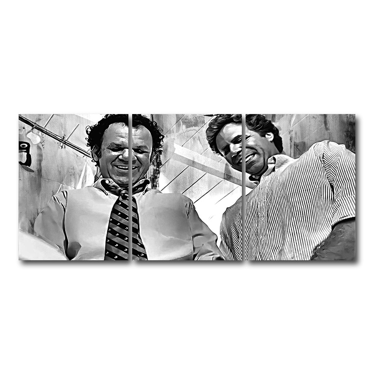 AUTO-MOCKUP WHITE | Step Brothers - Crossing Streams Grayscale | 3 Piece | Gallery Wrap Canvas | group=18x24