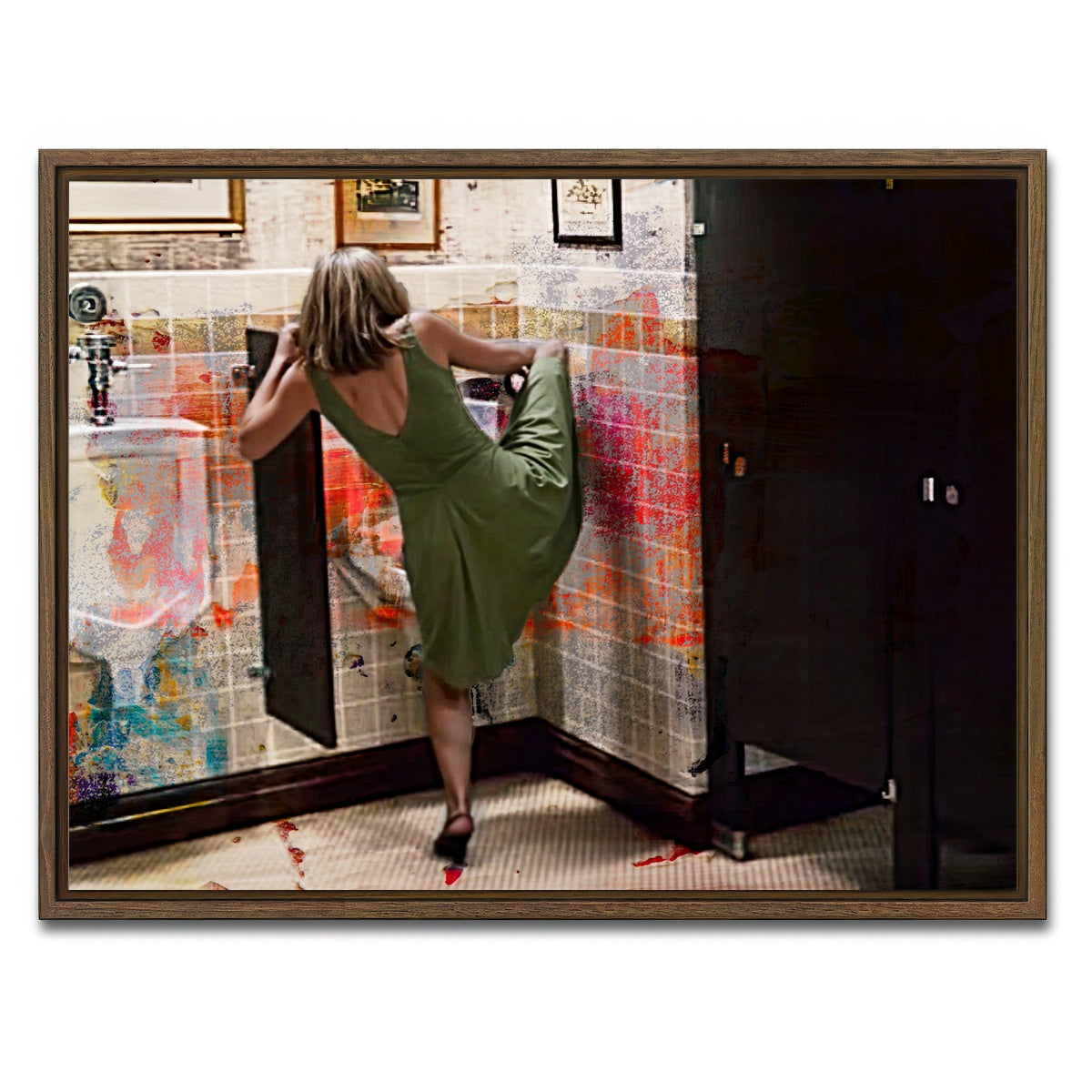 AUTO-MOCKUP WHITE | Step Brothers Urinal | 1 Piece | Walnut Framed Canvas | group=4x3