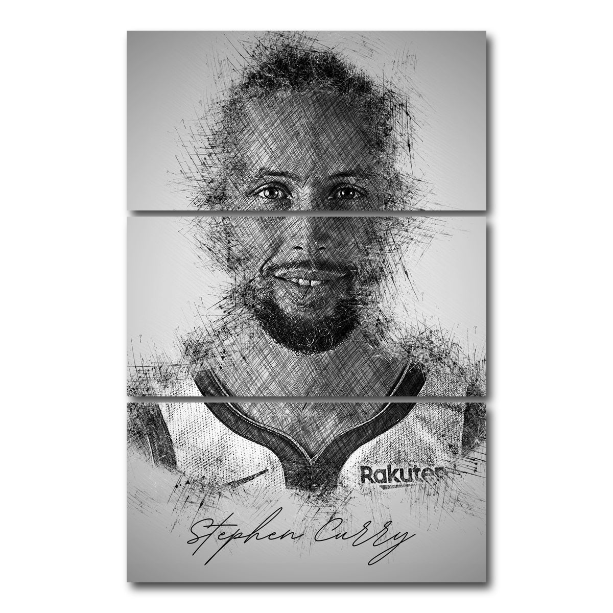 AUTO-MOCKUP WHITE | Stephen curry | 3 Piece | Gallery Wrap Canvas | group=12x24_stacked