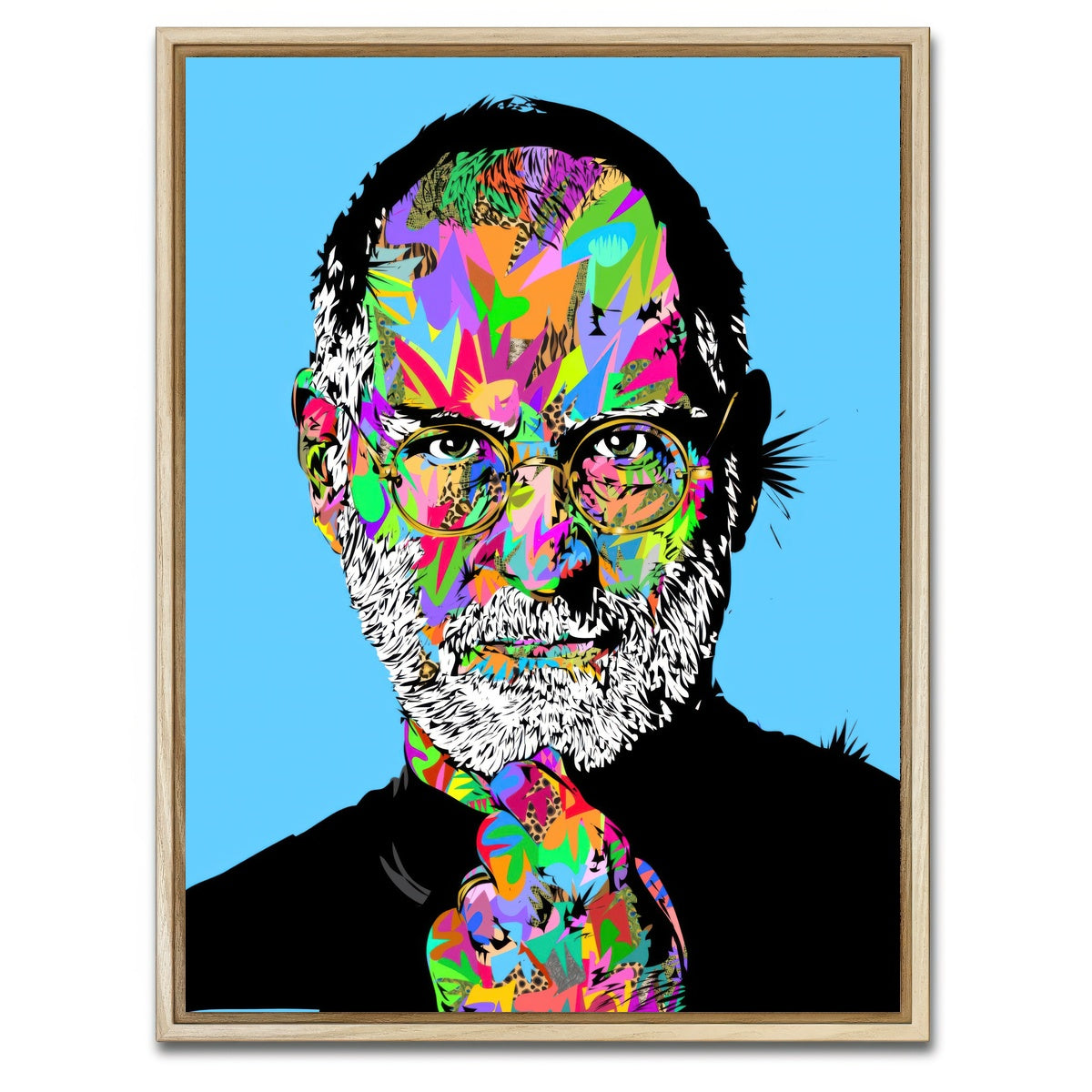 AUTO-MOCKUP WHITE | Steve Jobs | 1 Piece | Natural Framed Canvas | group=3x4