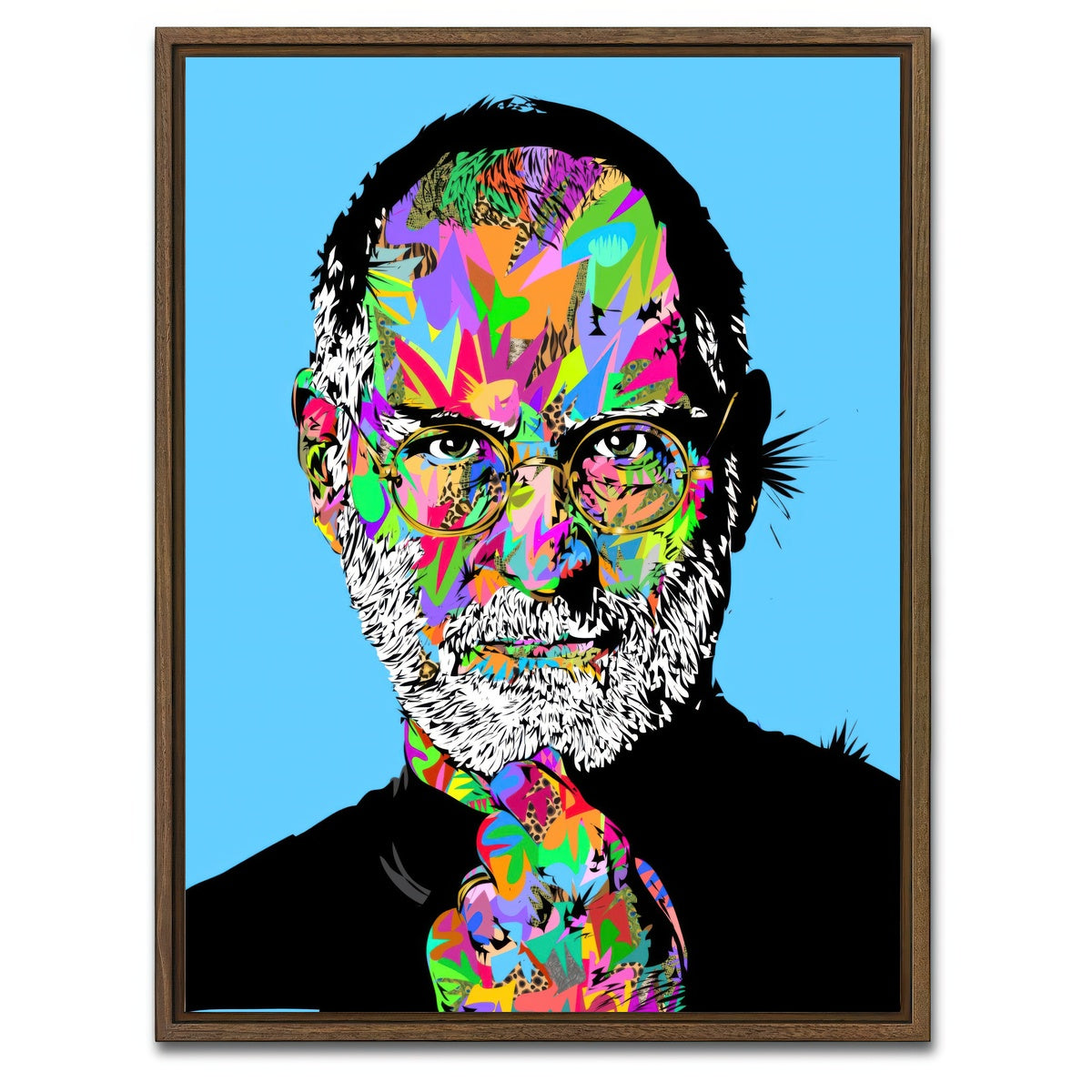 AUTO-MOCKUP WHITE | Steve Jobs | 1 Piece | Walnut Framed Canvas | group=3x4