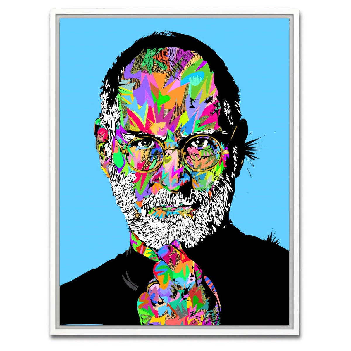 AUTO-MOCKUP WHITE | Steve Jobs | 1 Piece | White Framed Canvas | group=3x4