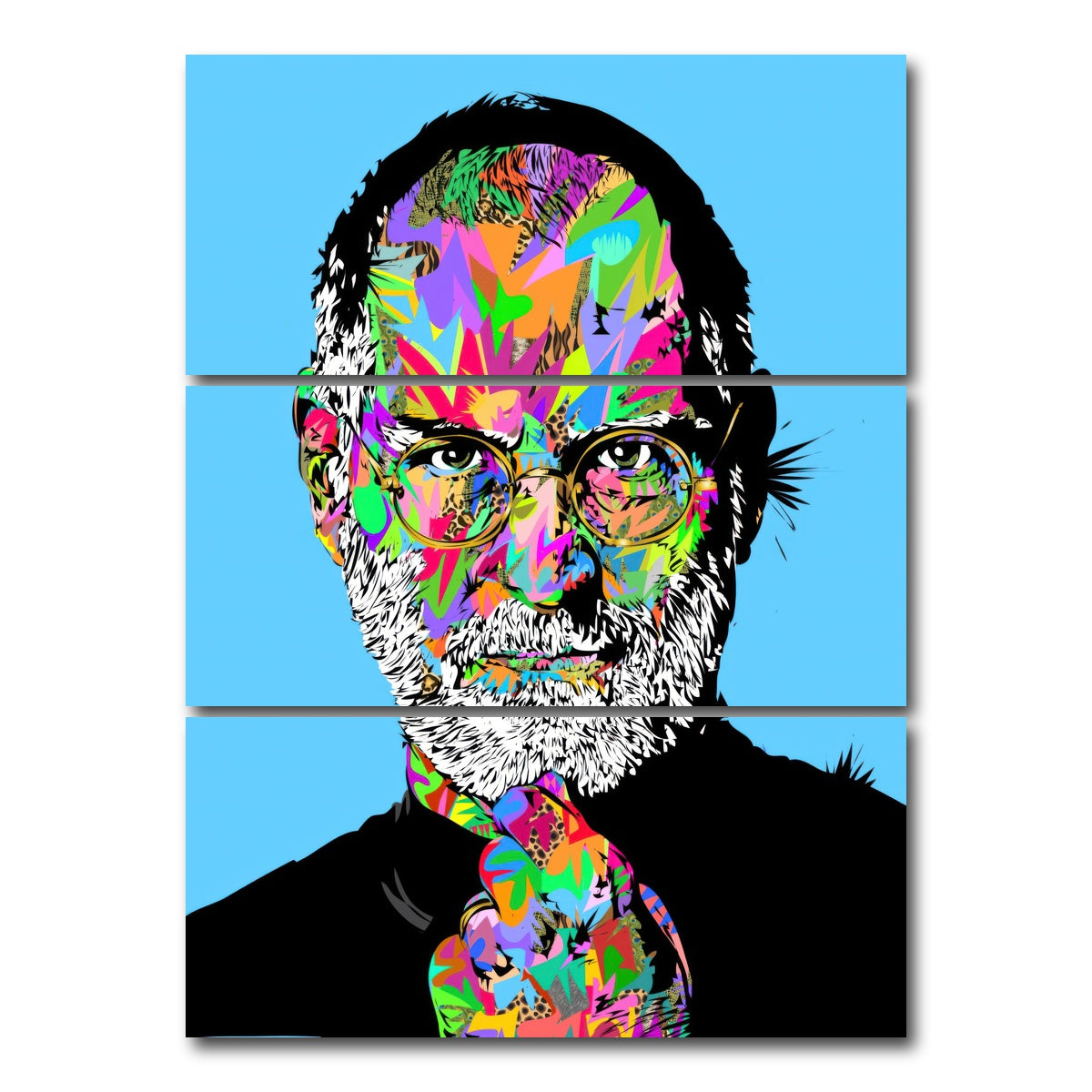 AUTO-MOCKUP WHITE | Steve Jobs | 3 Piece | Gallery Wrap Canvas | group=8x18_stacked