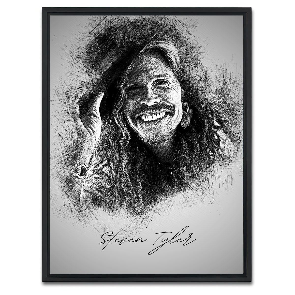 AUTO-MOCKUP WHITE | Steven Tyler | 1 Piece | Black Framed Canvas | group=3x4