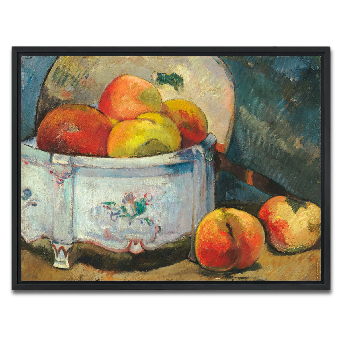 AUTO-MOCKUP WHITE | Still Life With Peaches | 1 Piece | Black Framed Canvas | group=4x3