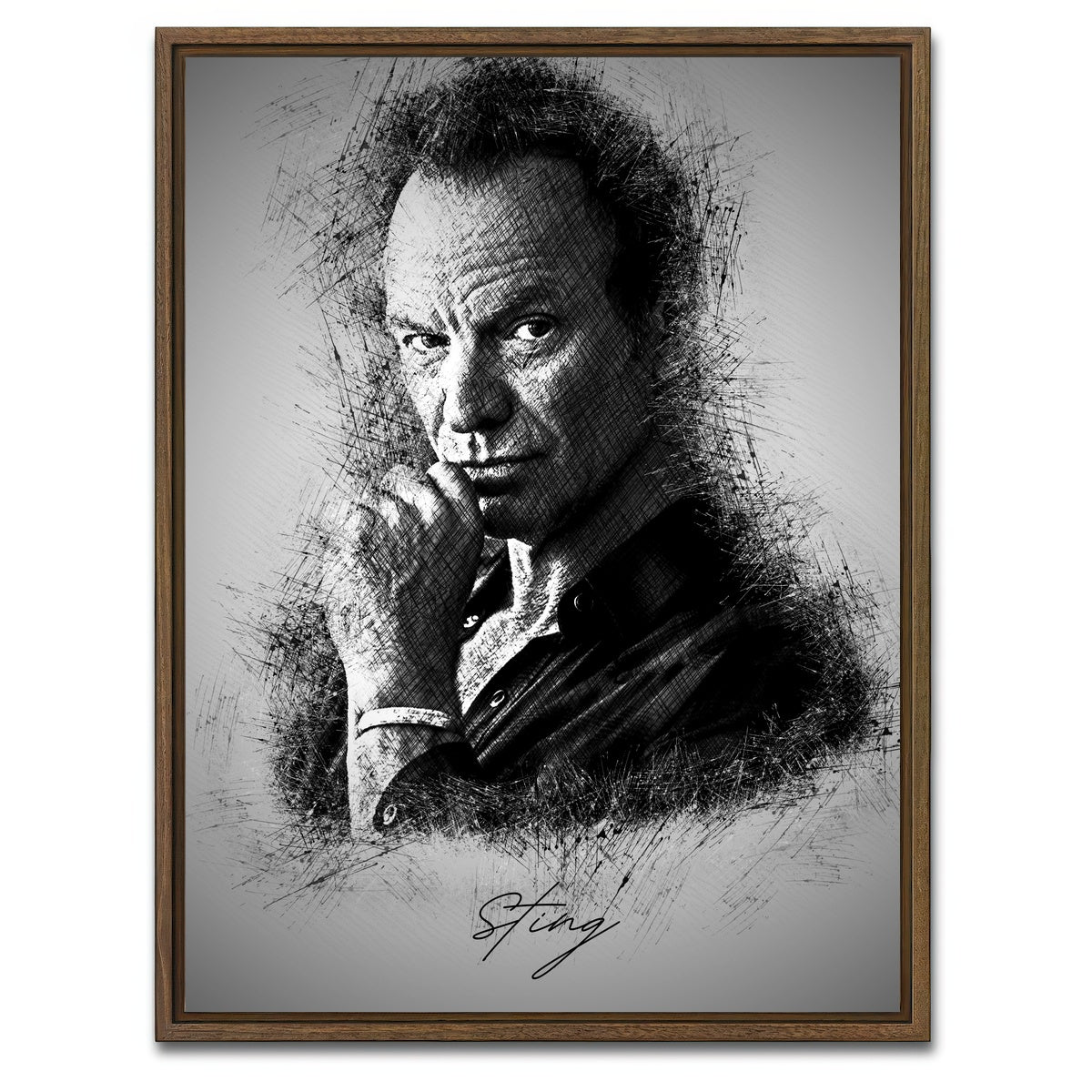 AUTO-MOCKUP WHITE | Sting | 1 Piece | Walnut Framed Canvas | group=3x4
