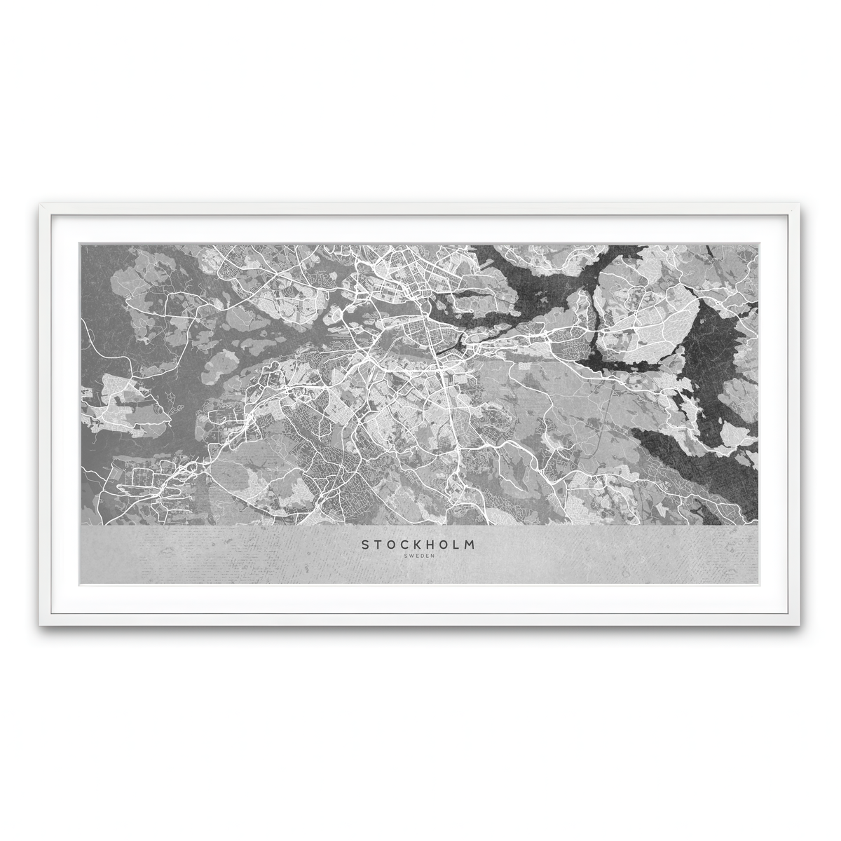 Framed Print 2x1 White