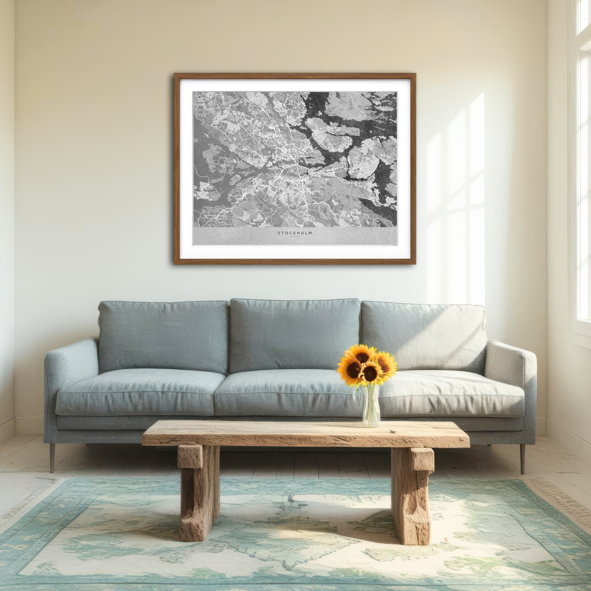AUTO-MOCKUP ROOM | Stockholm Map 2 Wall Art
