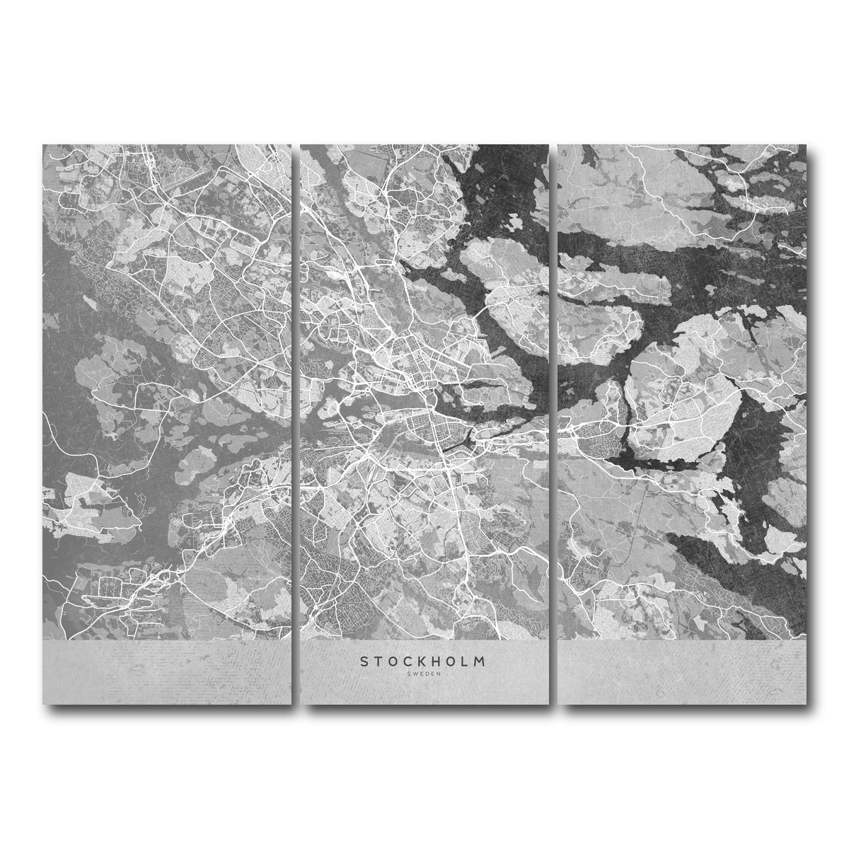 AUTO-MOCKUP WHITE | Stockholm Map 2 | 3 Piece | Gallery Wrap Canvas | group=8x18