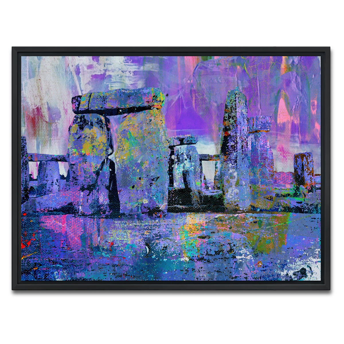 AUTO-MOCKUP WHITE | Stonehenge Abstract | 1 Piece | Black Framed Canvas | group=4x3