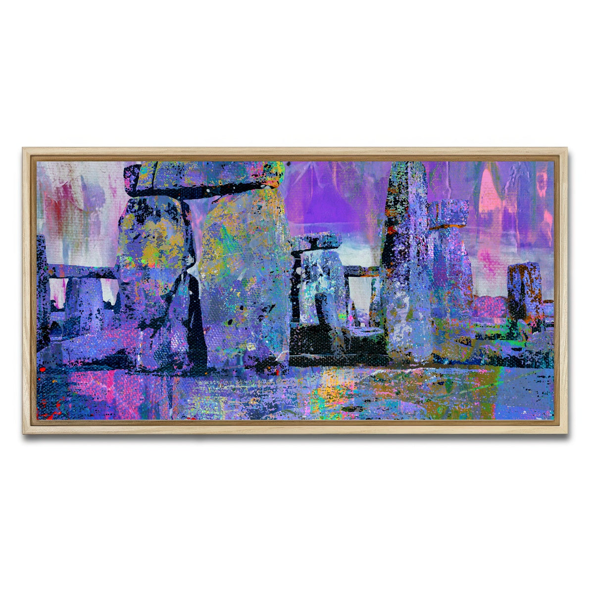 AUTO-MOCKUP WHITE | Stonehenge Abstract | 1 Piece | Natural Framed Canvas | group=2x1