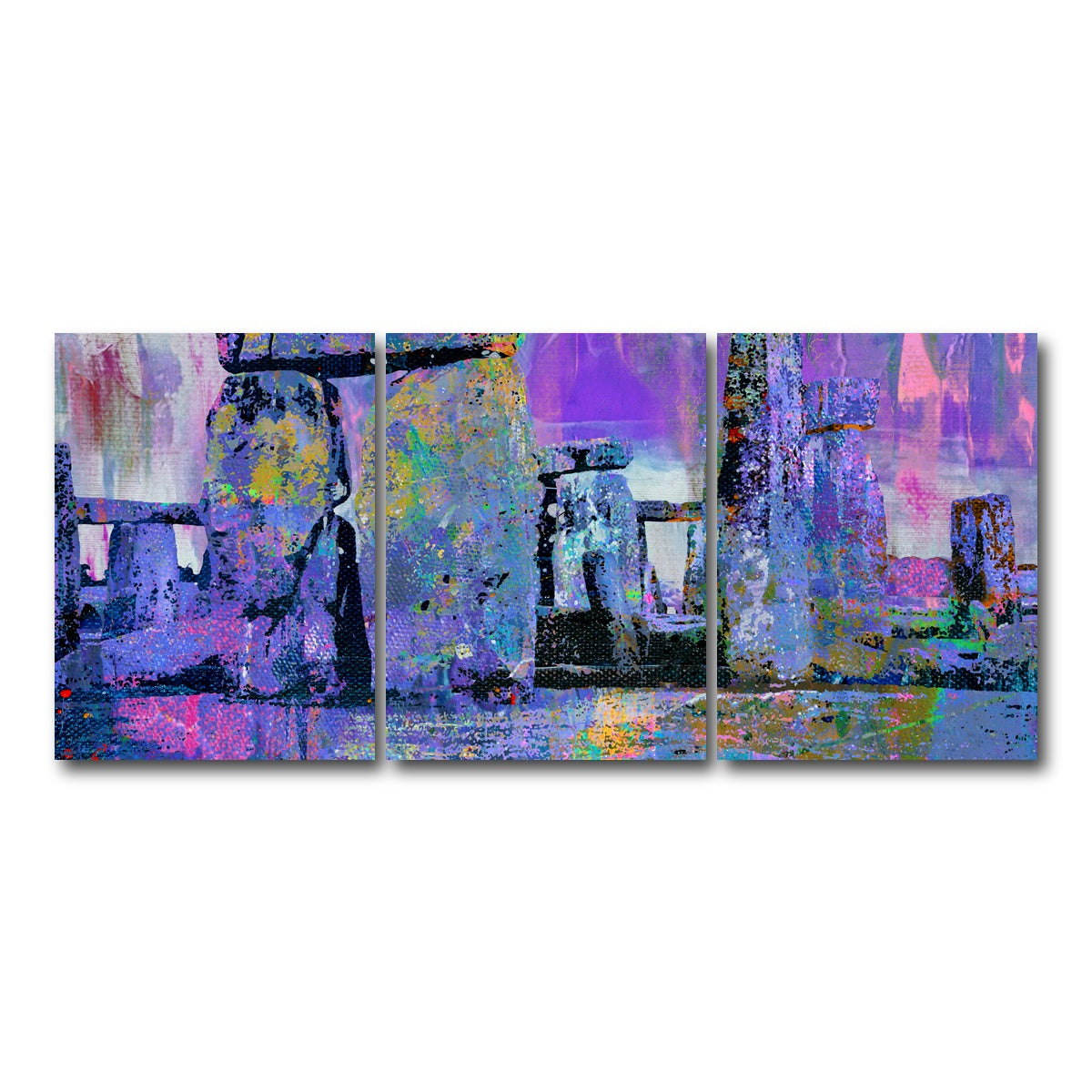 AUTO-MOCKUP WHITE | Stonehenge Abstract | 3 Piece | Gallery Wrap Canvas | group=18x24
