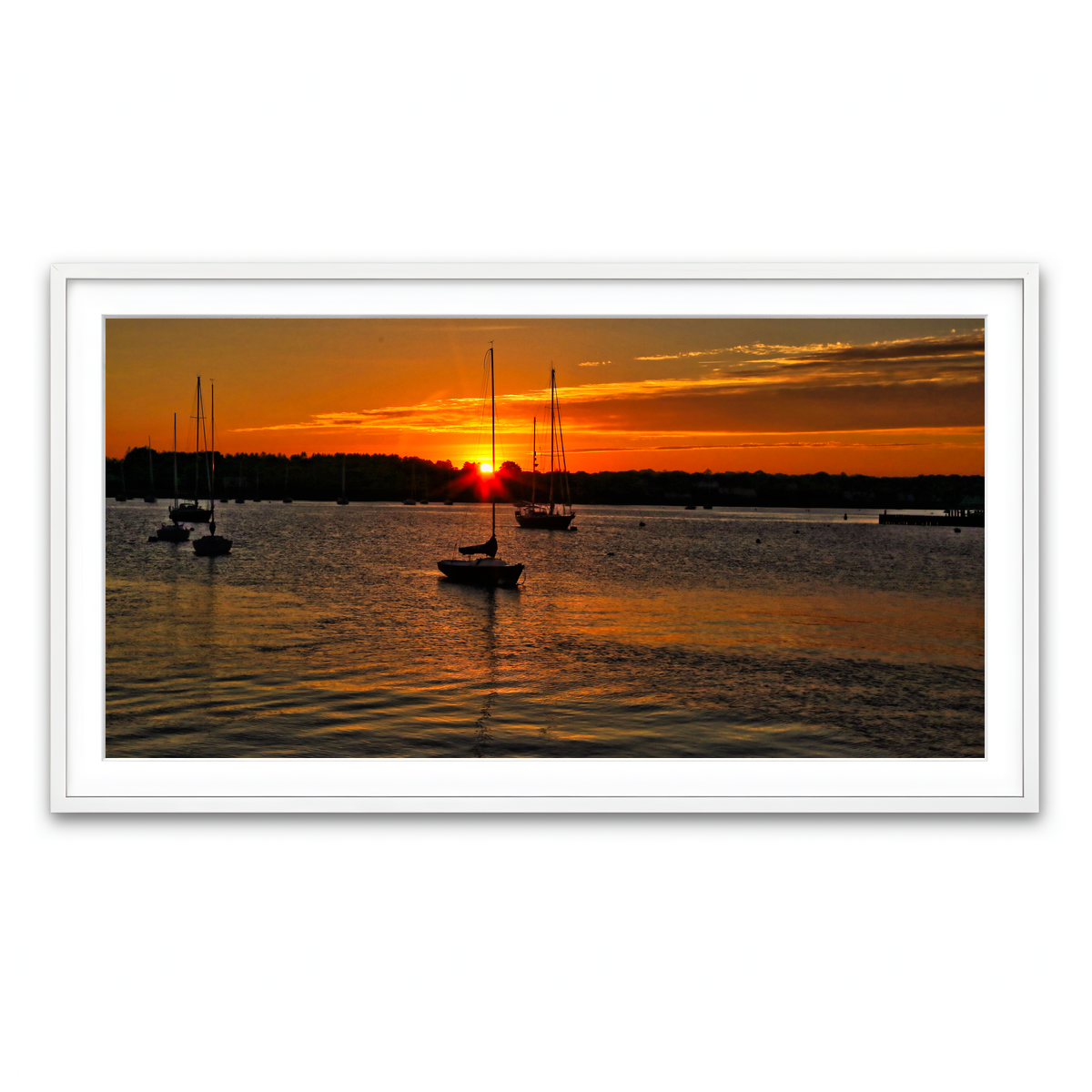 Framed Print 2x1 White