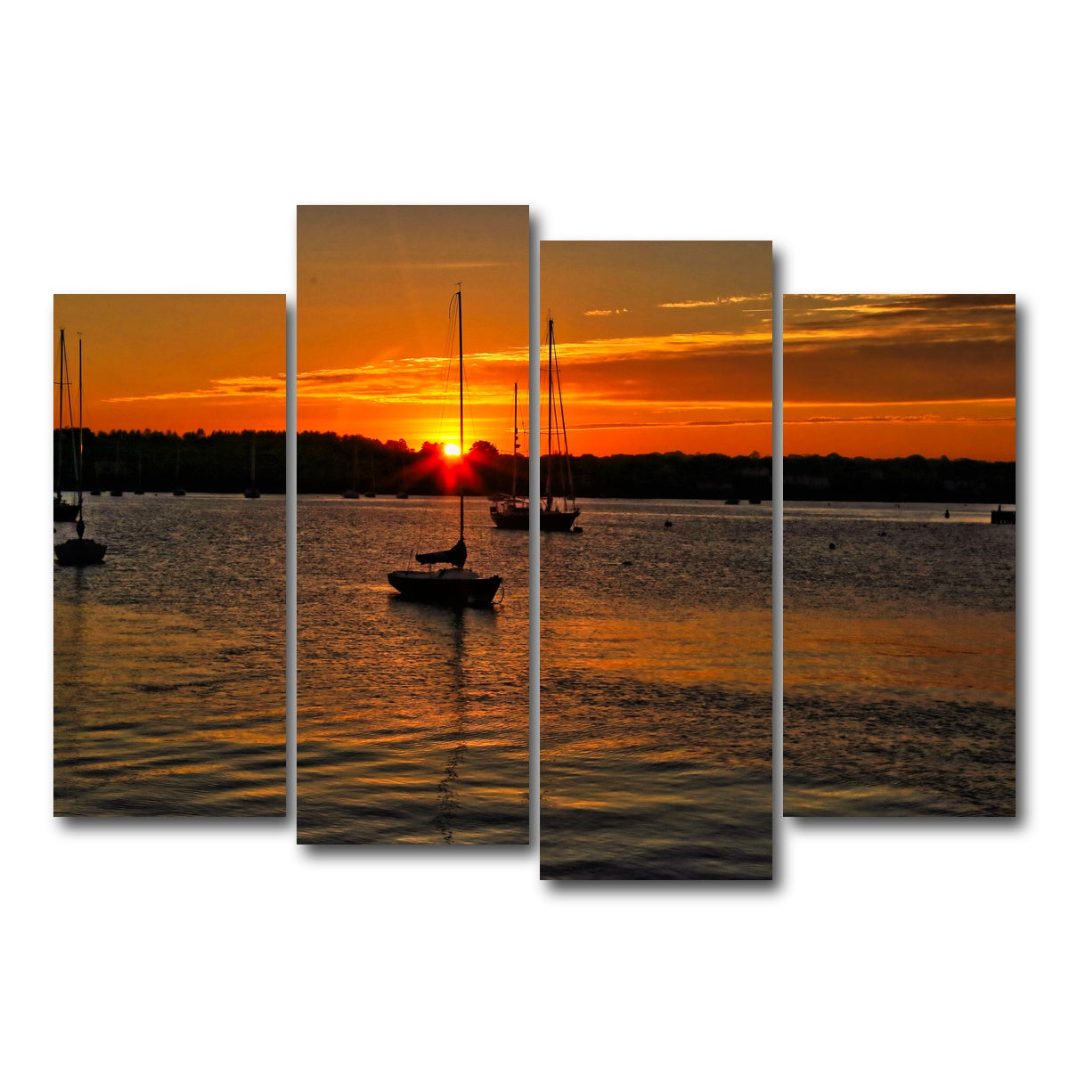 AUTO-MOCKUP WHITE | Stonington Sunset | 4 Piece | Gallery Wrap Canvas | group=4_normal