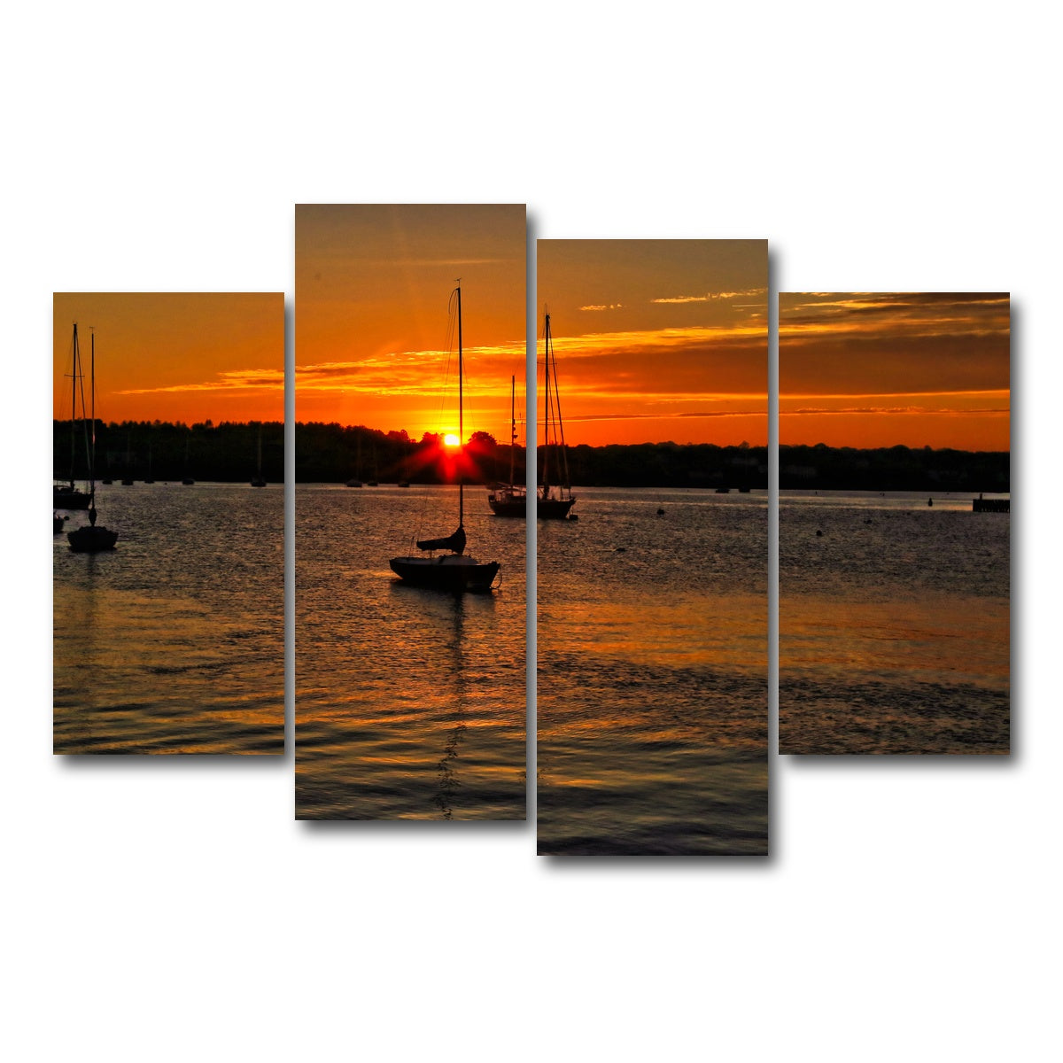 AUTO-MOCKUP WHITE | Stonington Sunset | 4 Piece | Gallery Wrap Canvas | group=4_short