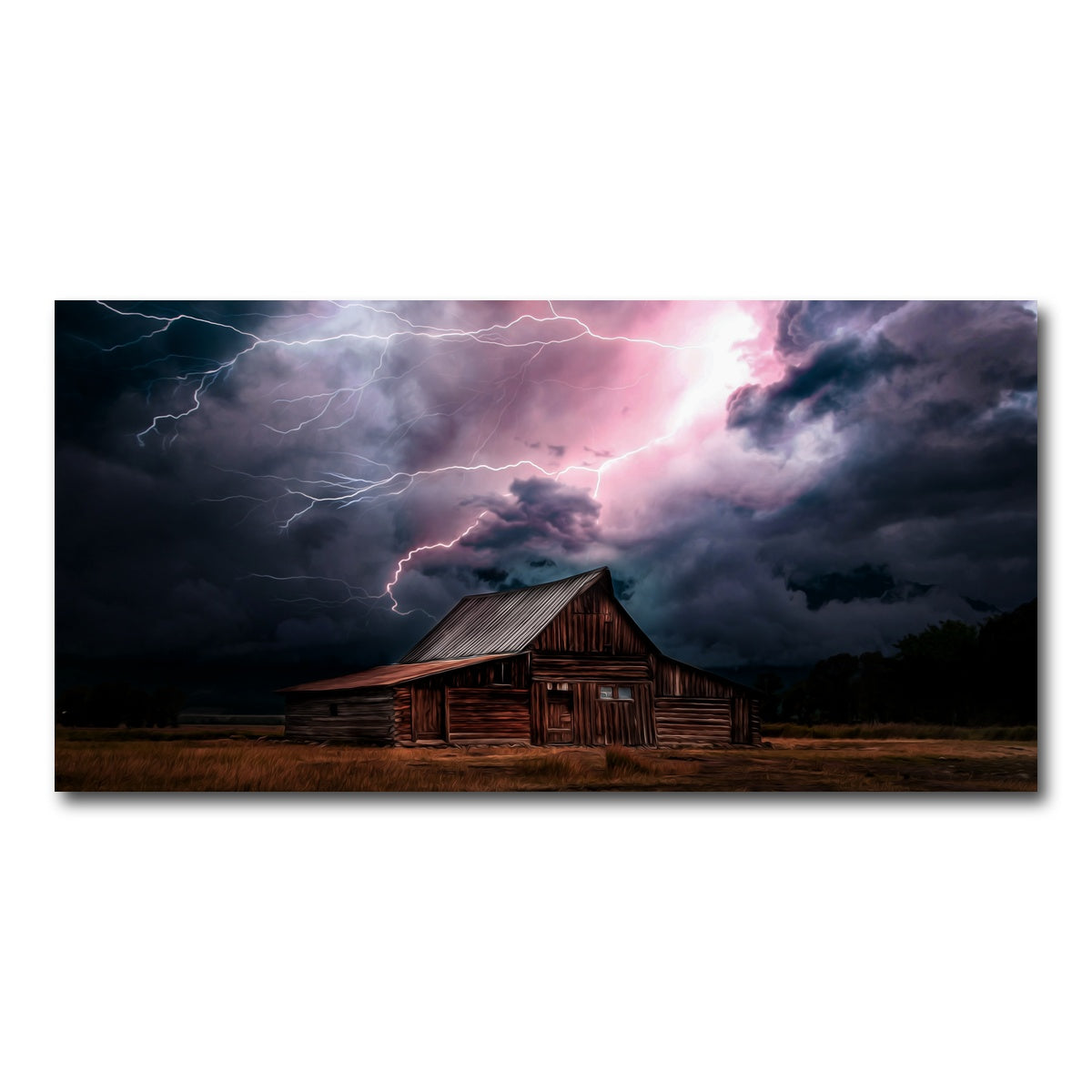 AUTO-MOCKUP WHITE | Storm Over the House | 1 Piece | Gallery Wrap Canvas | group=2x1