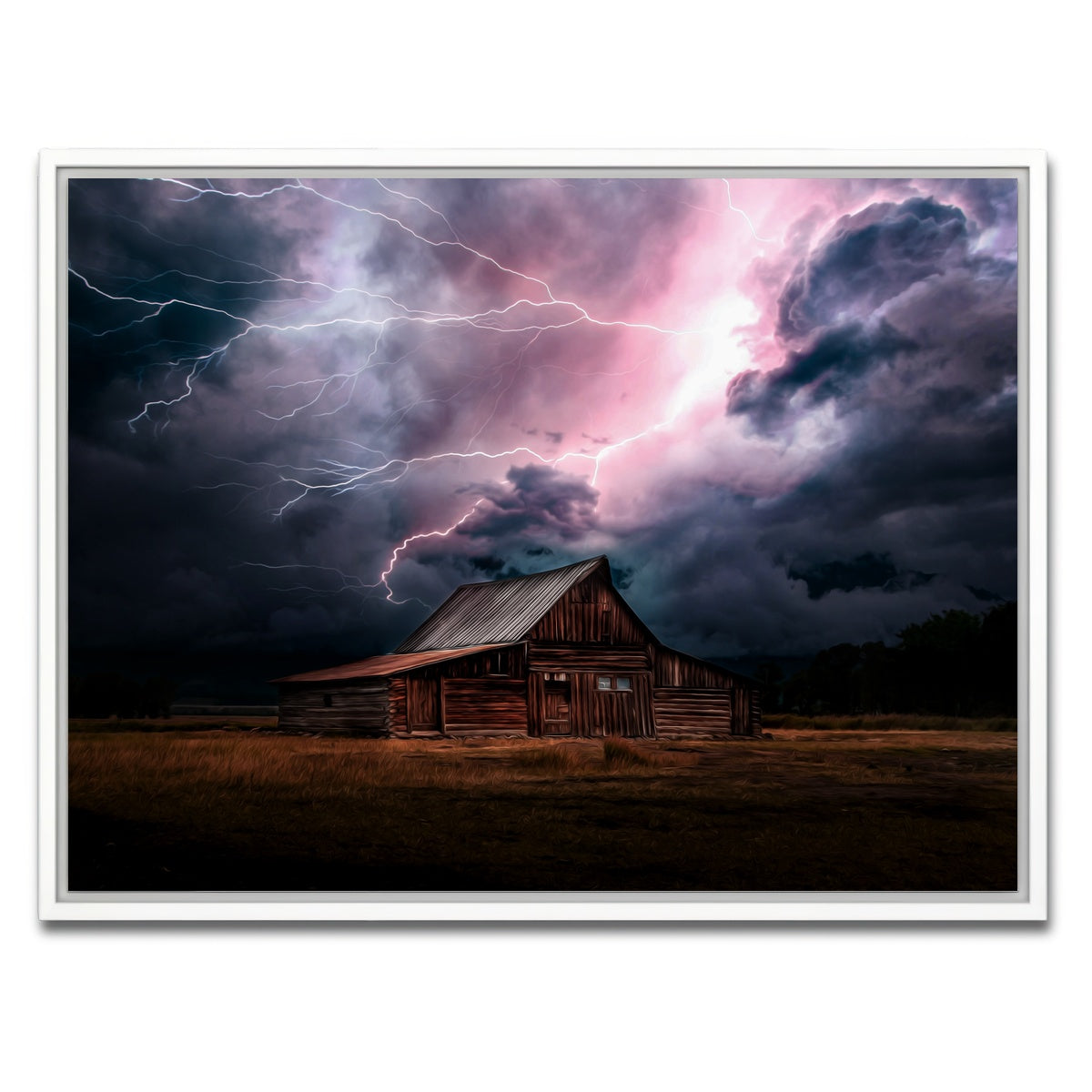 AUTO-MOCKUP WHITE | Storm Over the House | 1 Piece | White Framed Canvas | group=4x3
