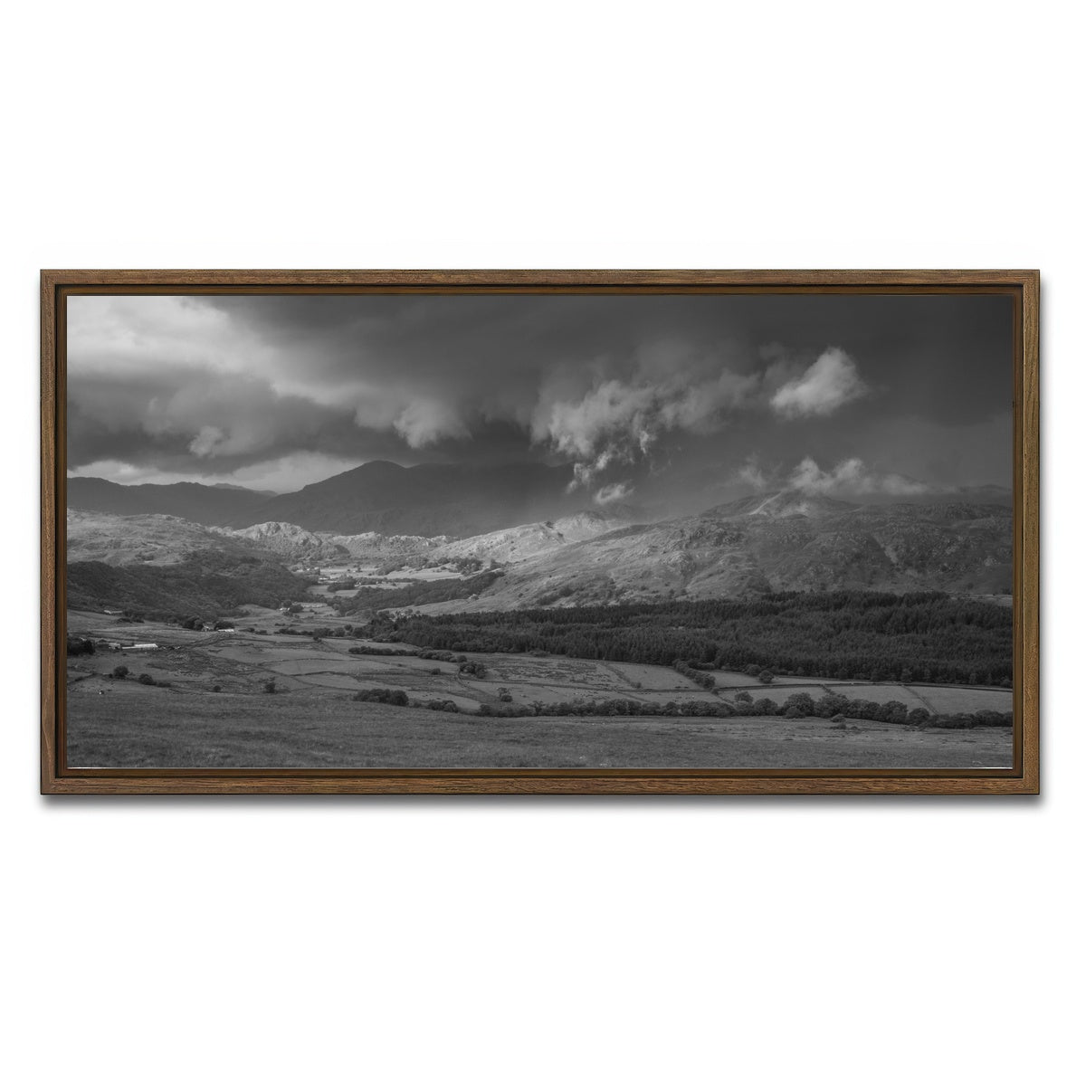 AUTO-MOCKUP WHITE | Stormy Fields | 1 Piece | Walnut Framed Canvas | group=2x1