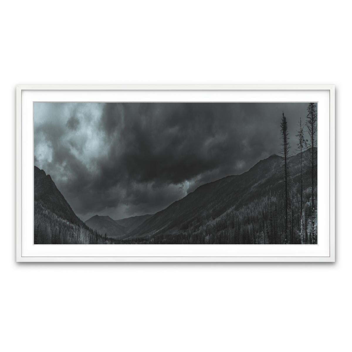 Framed Print 2x1 White