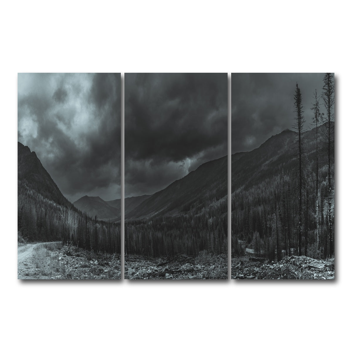 AUTO-MOCKUP WHITE | Stormy Skies | 3 Piece | Gallery Wrap Canvas | group=12x24