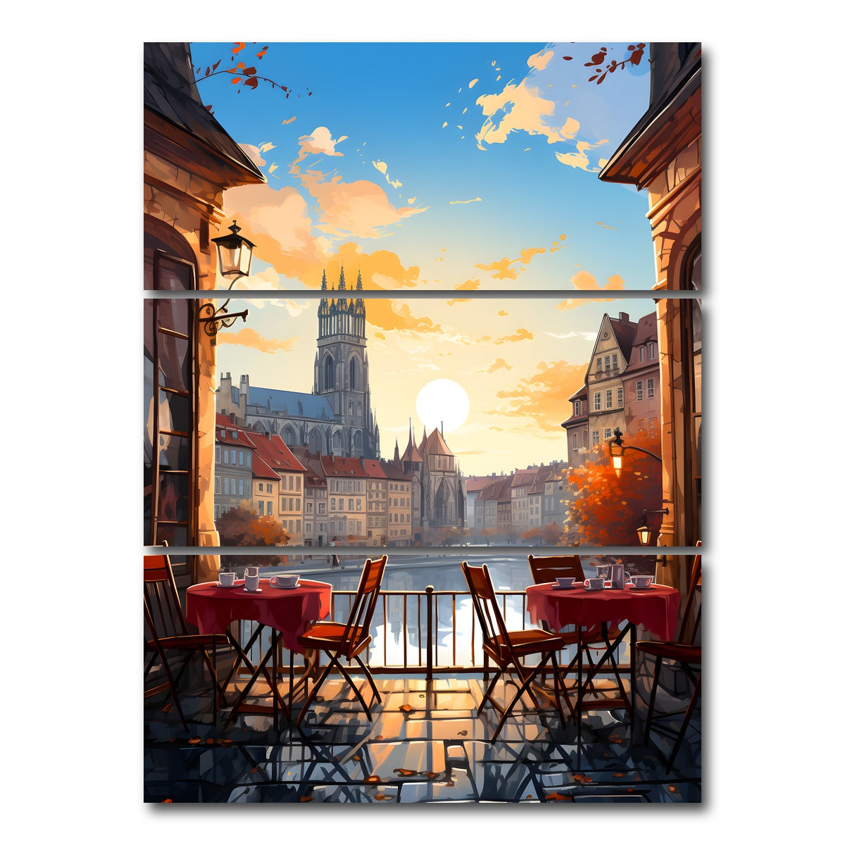 AUTO-MOCKUP WHITE | Strasbourg - Petite France | 3 Piece | Gallery Wrap Canvas | group=8x18_stacked