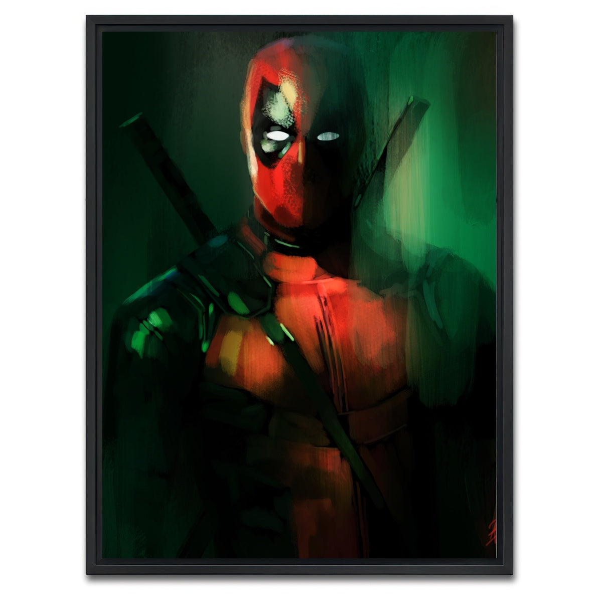 AUTO-MOCKUP WHITE | Streaks of Deadpool | 1 Piece | Black Framed Canvas | group=3x4