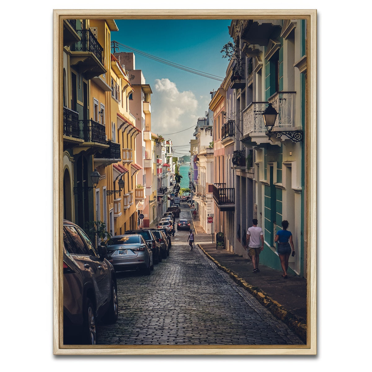 AUTO-MOCKUP WHITE | Street of San Juan Puerto Rico | 1 Piece | Natural Framed Canvas | group=3x4