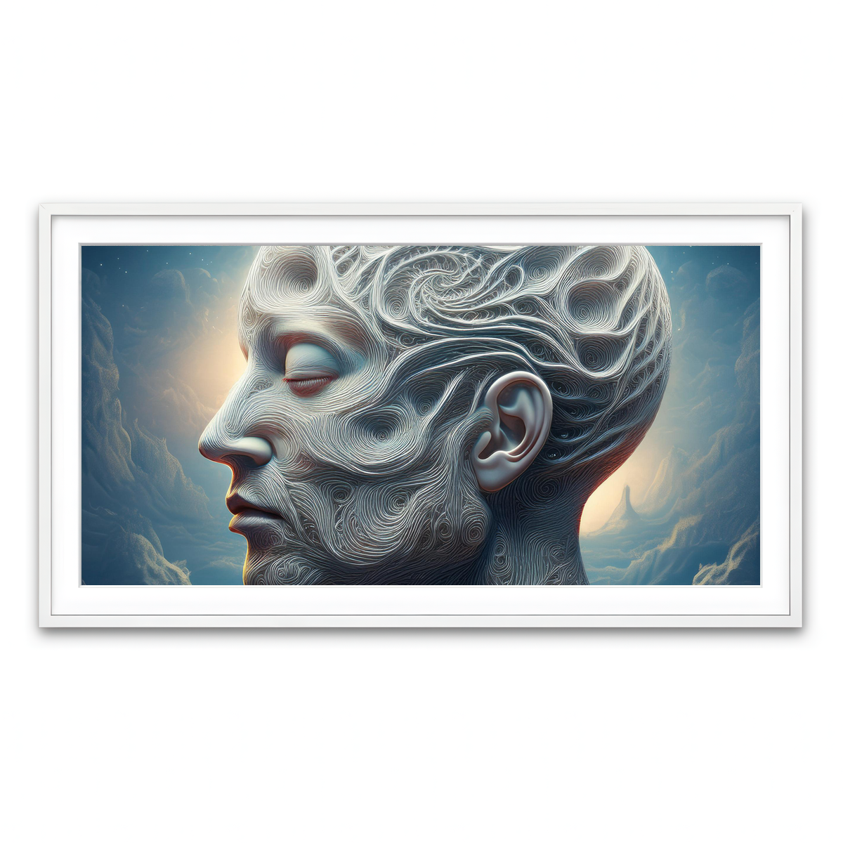 Framed Print 2x1 White