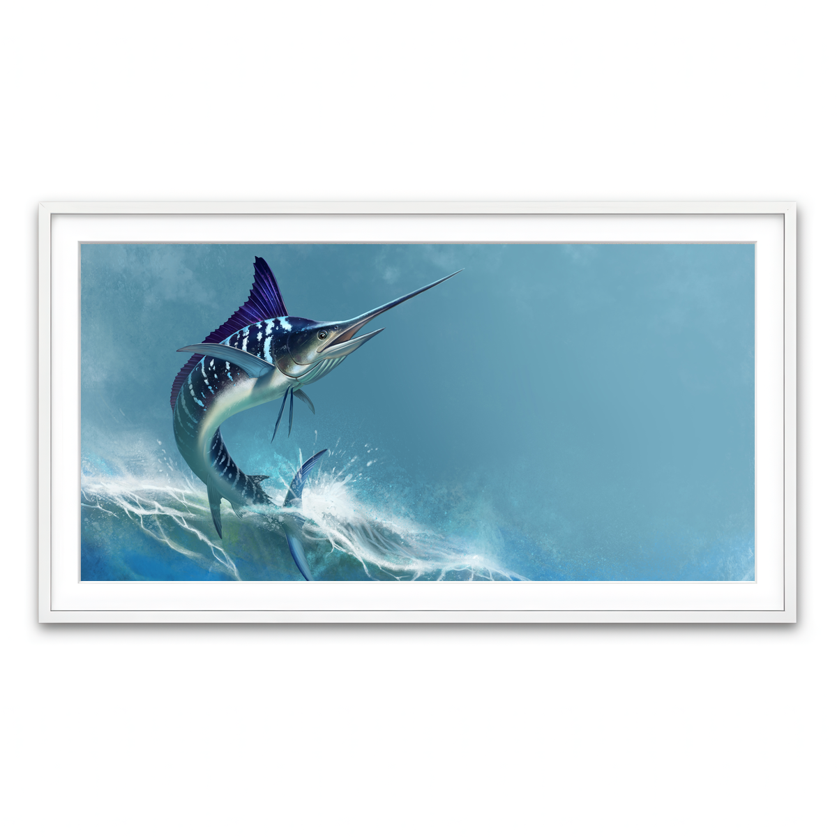 Framed Print 2x1 White