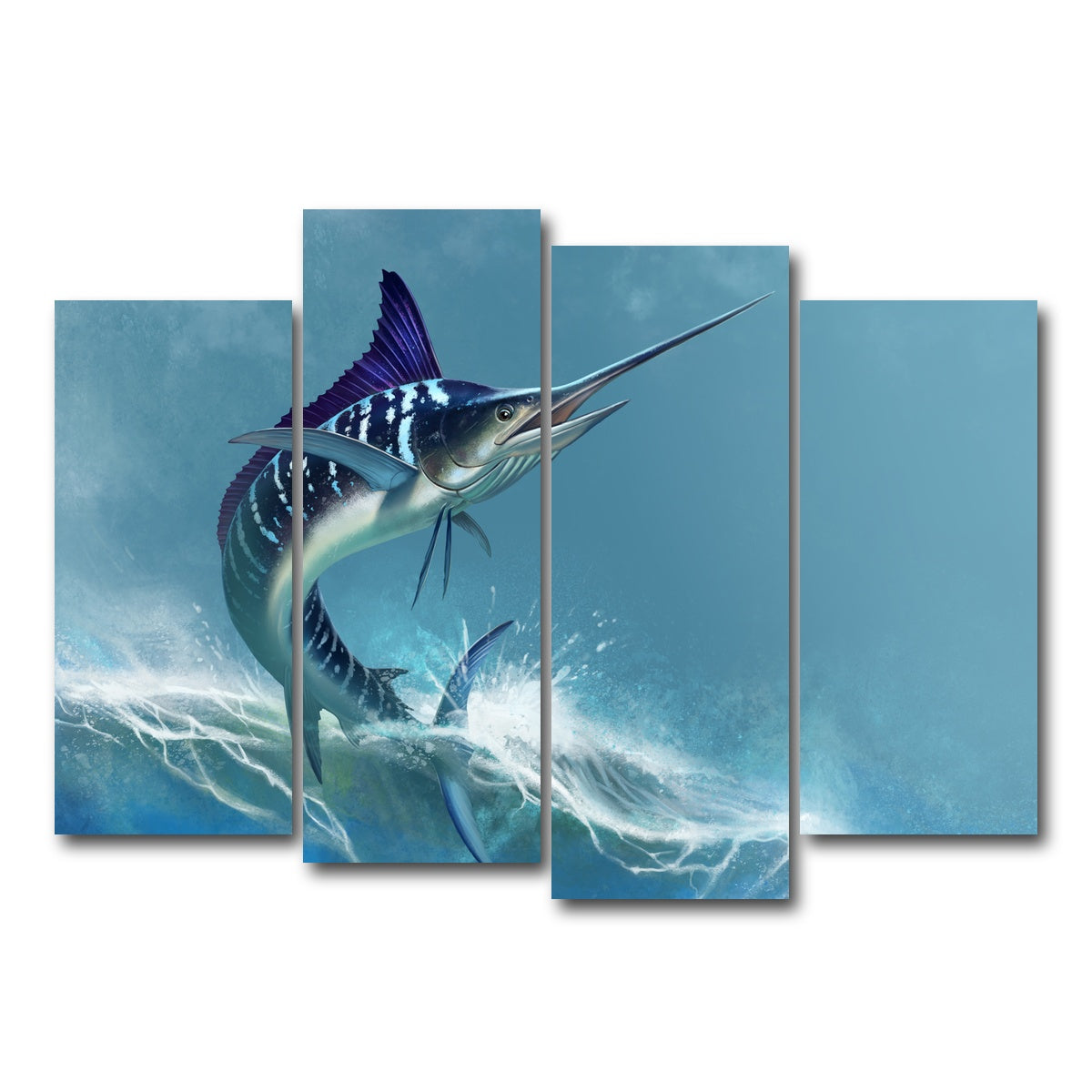 AUTO-MOCKUP WHITE | Striped marlin on sea | 4 Piece | Gallery Wrap Canvas | group=4_normal