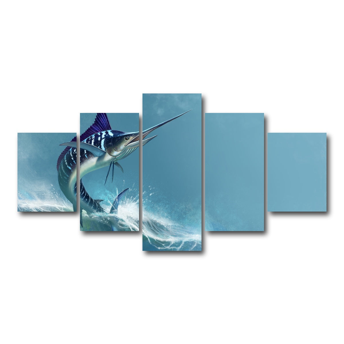 AUTO-MOCKUP WHITE | Striped marlin on sea | 5 Piece | Gallery Wrap Canvas | group=5_short