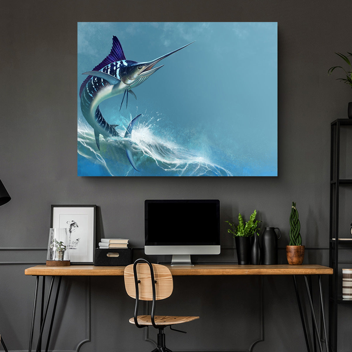 Striped Marlin on Sea Wall Art