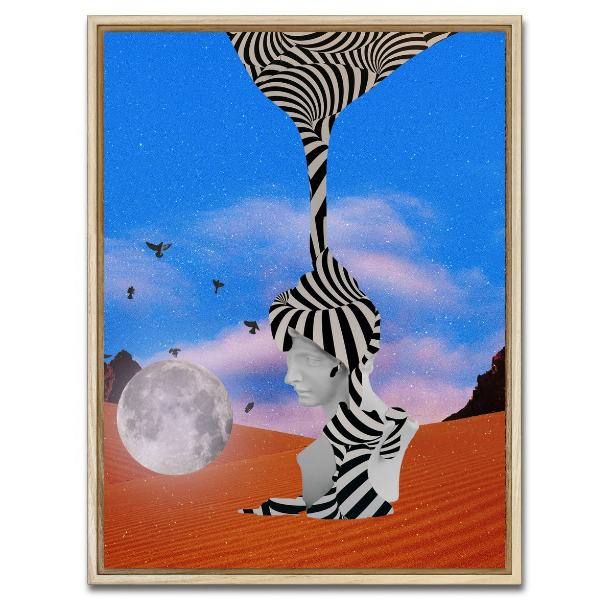 AUTO-MOCKUP WHITE | Stripes Abstract | 1 Piece | Natural Framed Canvas | group=3x4