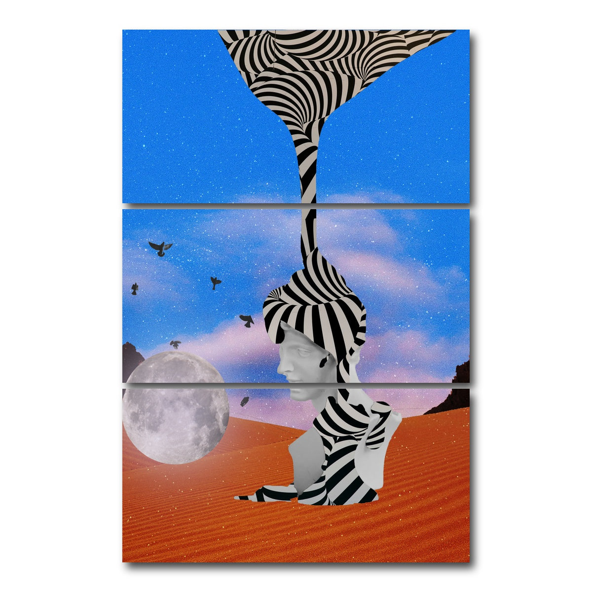 AUTO-MOCKUP WHITE | Stripes Abstract | 3 Piece | Gallery Wrap Canvas | group=12x24_stacked