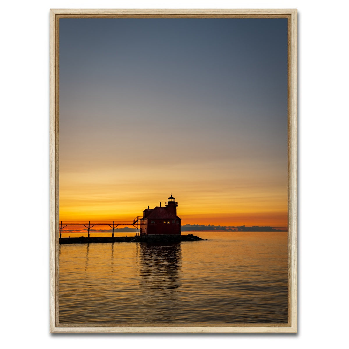 AUTO-MOCKUP WHITE | Sturgeon Bay Sunrise | 1 Piece | Natural Framed Canvas | group=3x4