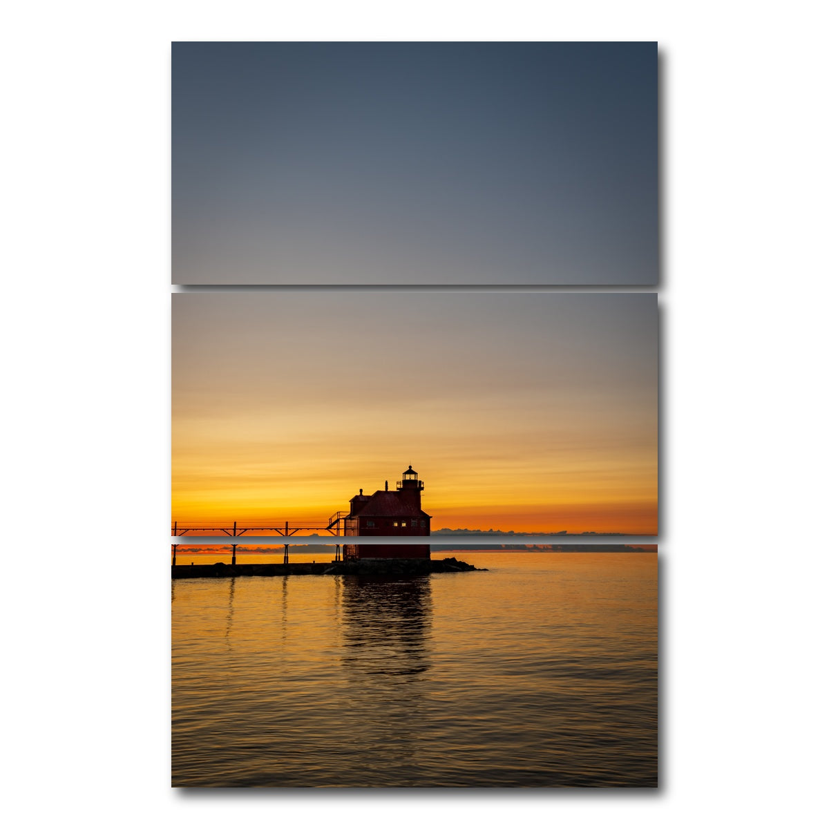 AUTO-MOCKUP WHITE | Sturgeon Bay Sunrise | 3 Piece | Gallery Wrap Canvas | group=12x24_stacked