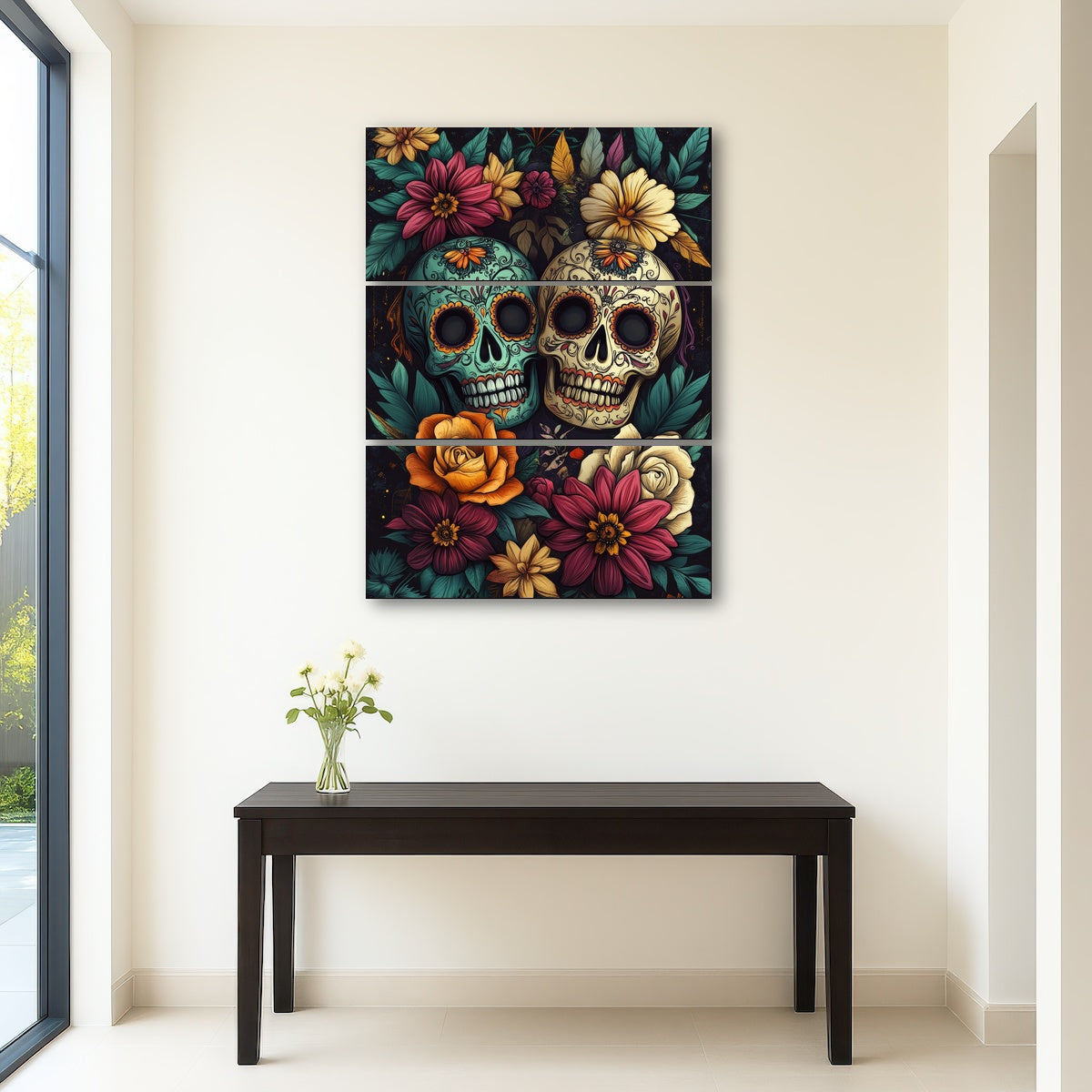 AUTO-MOCKUP ROOM | Sugar Skulls with Vibrant Flowers