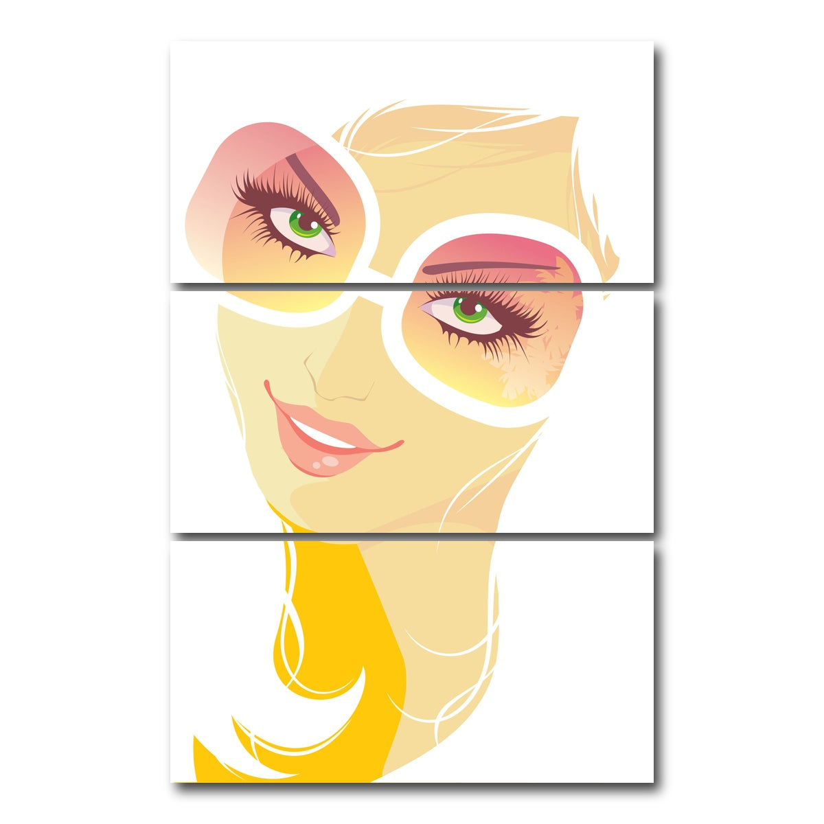 AUTO-MOCKUP WHITE | Summer Girl | 3 Piece | Gallery Wrap Canvas | group=12x24_stacked
