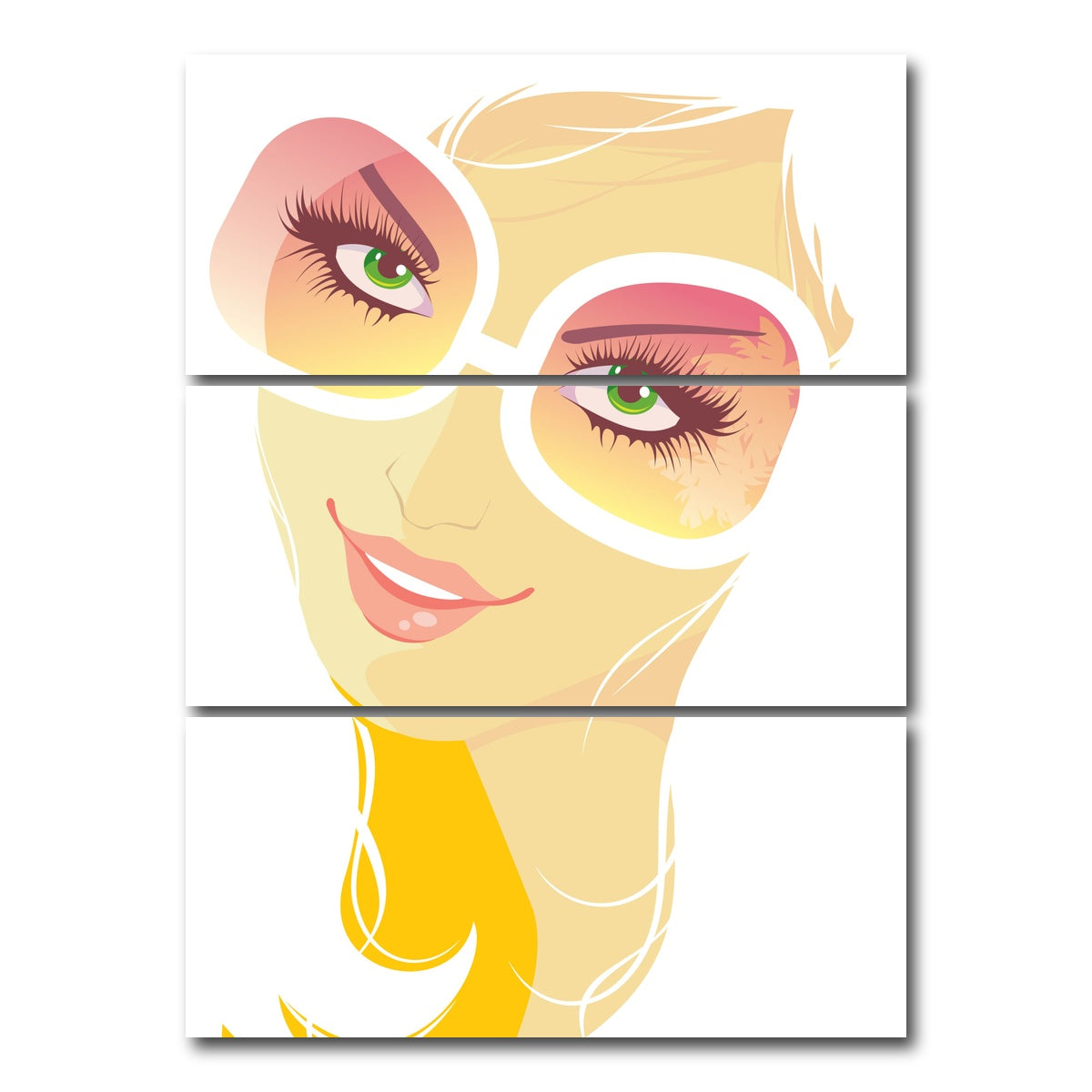 AUTO-MOCKUP WHITE | Summer Girl | 3 Piece | Gallery Wrap Canvas | group=8x18_stacked