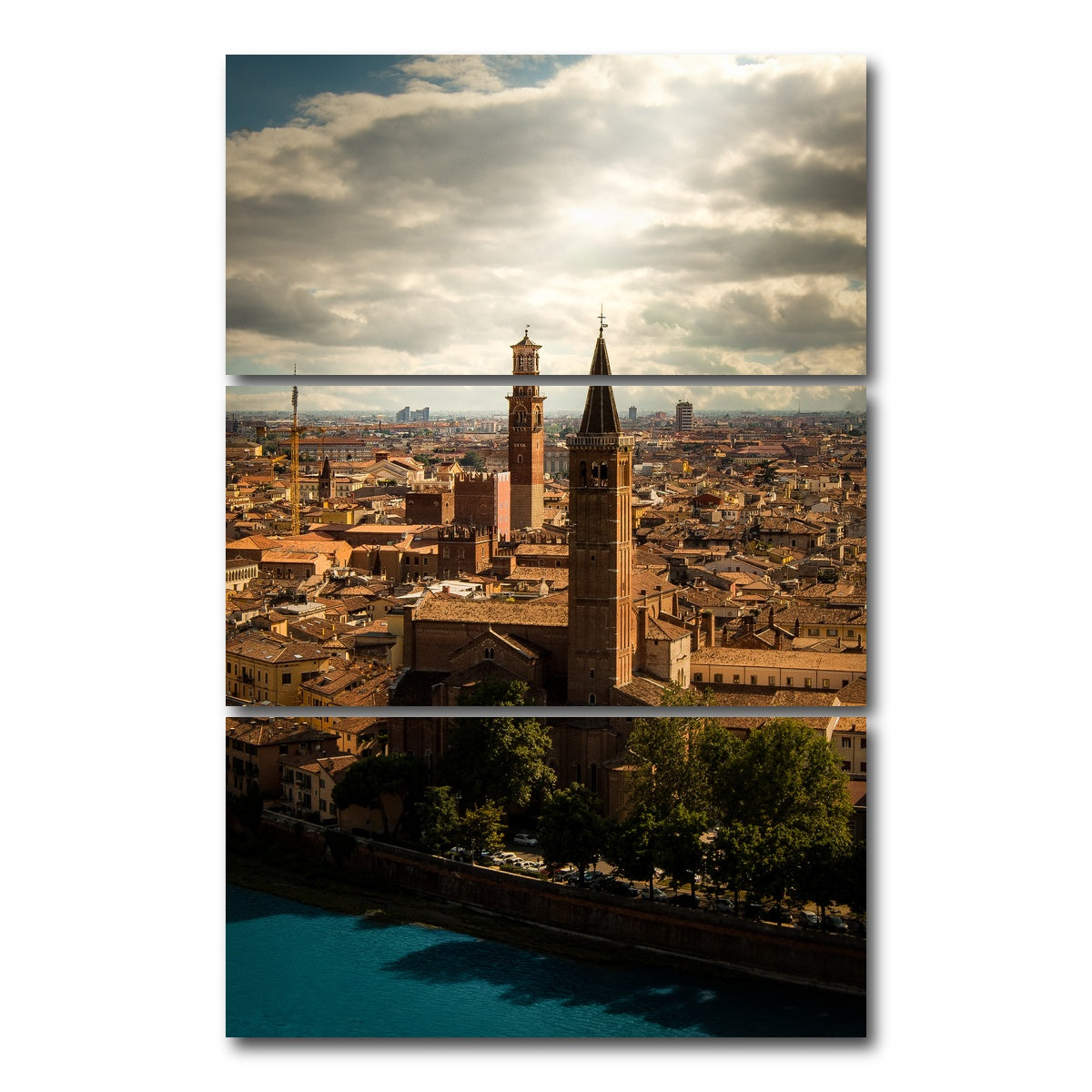 AUTO-MOCKUP WHITE | Summer in Verona | 3 Piece | Gallery Wrap Canvas | group=12x24_stacked