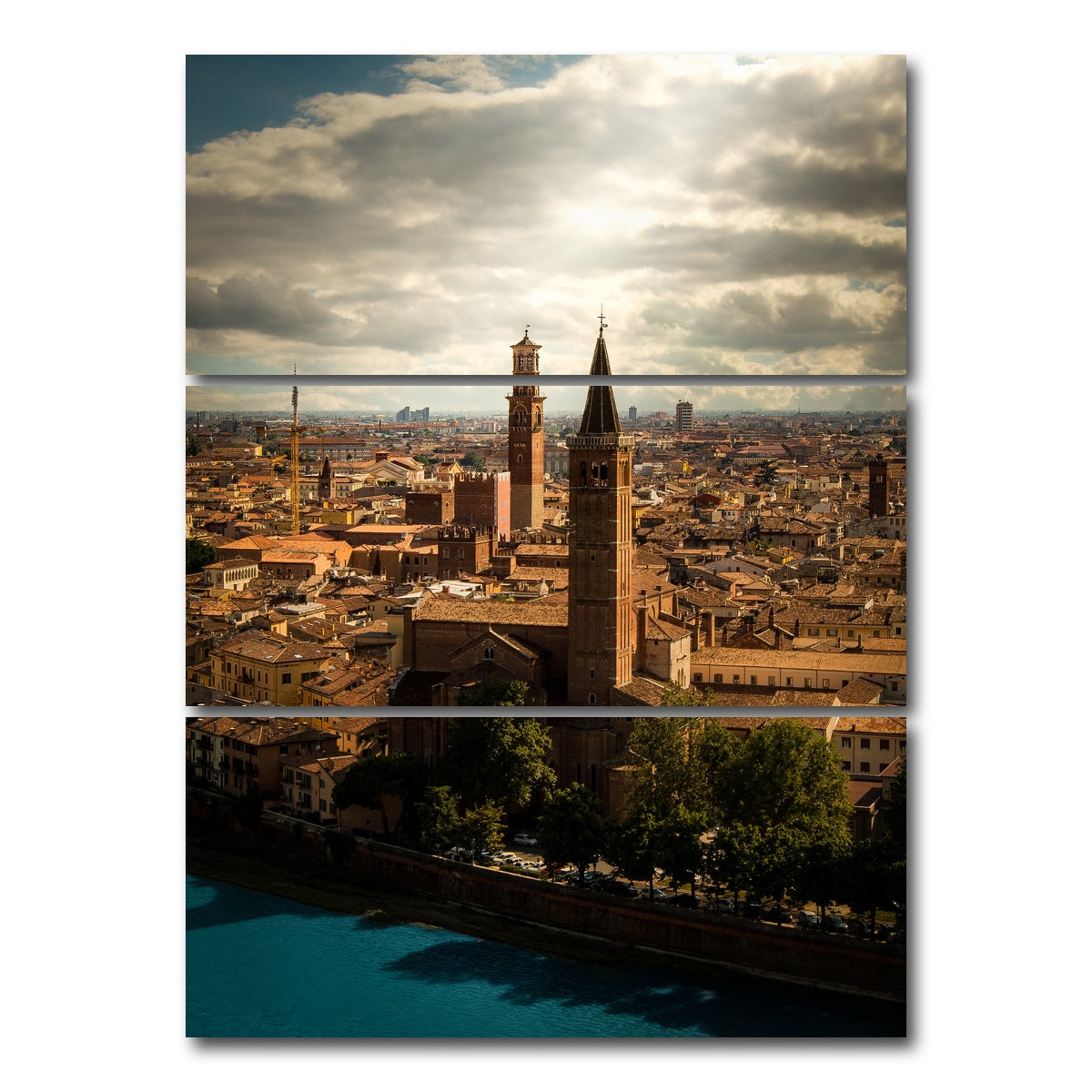 AUTO-MOCKUP WHITE | Summer in Verona | 3 Piece | Gallery Wrap Canvas | group=8x18_stacked