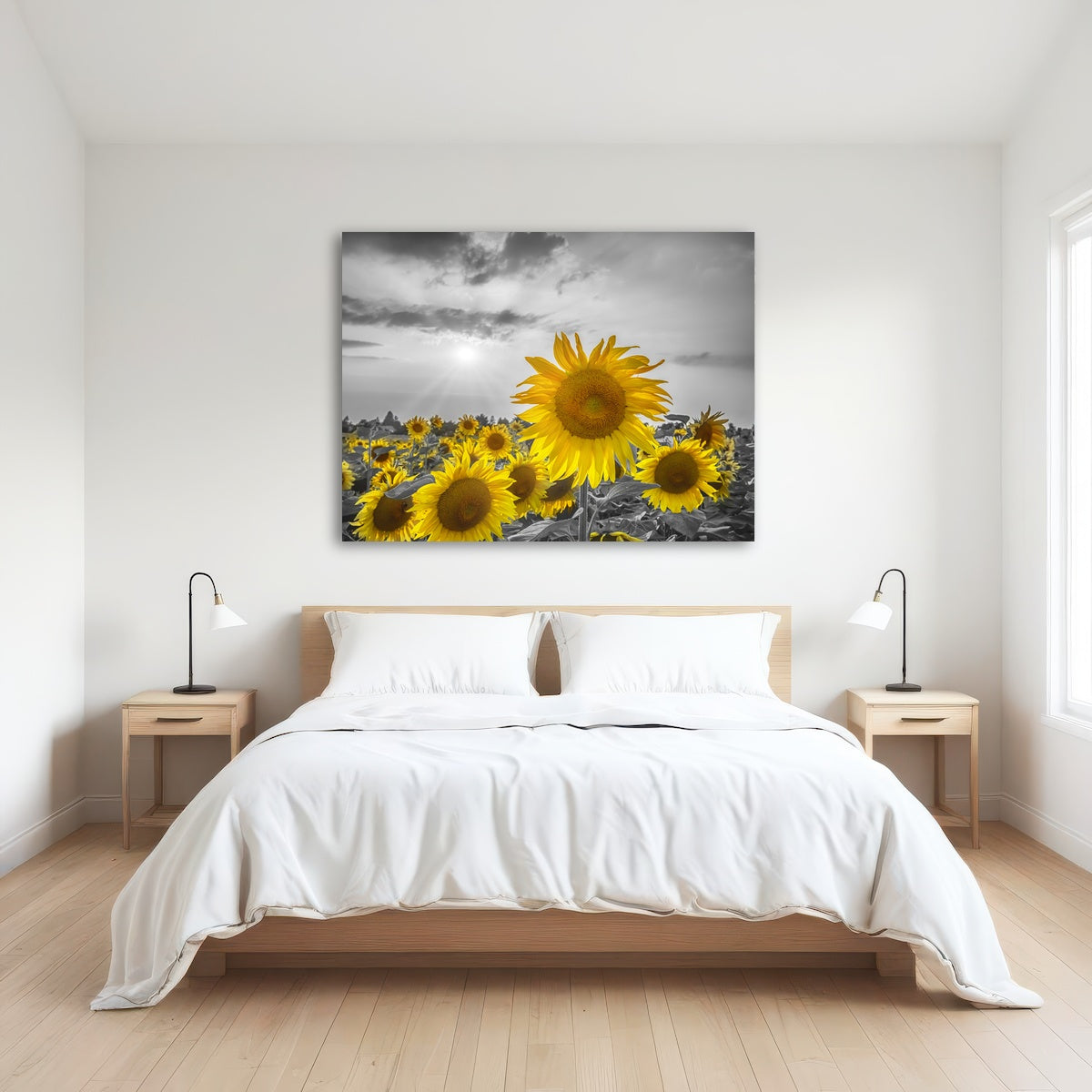 AUTO-MOCKUP ROOM | Sunflower field - yellow color pop