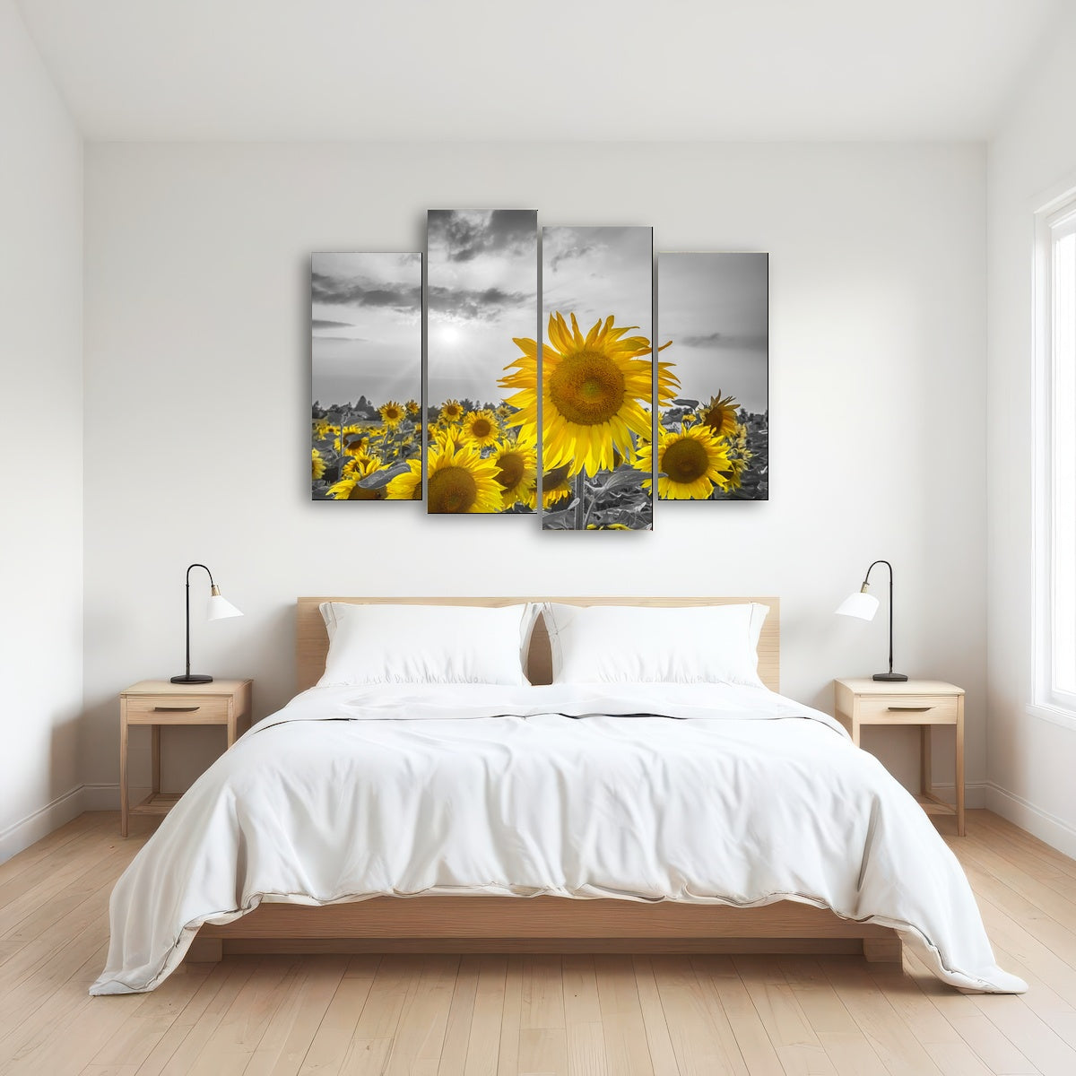 AUTO-MOCKUP ROOM | Sunflower field - yellow color pop