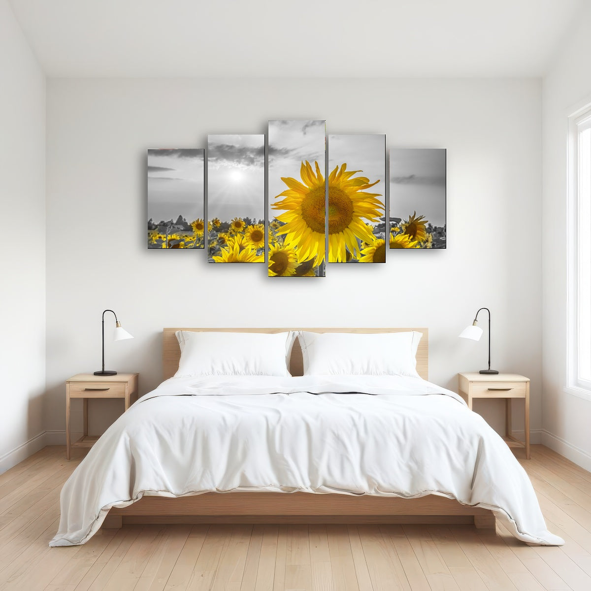 AUTO-MOCKUP ROOM | Sunflower field - yellow color pop