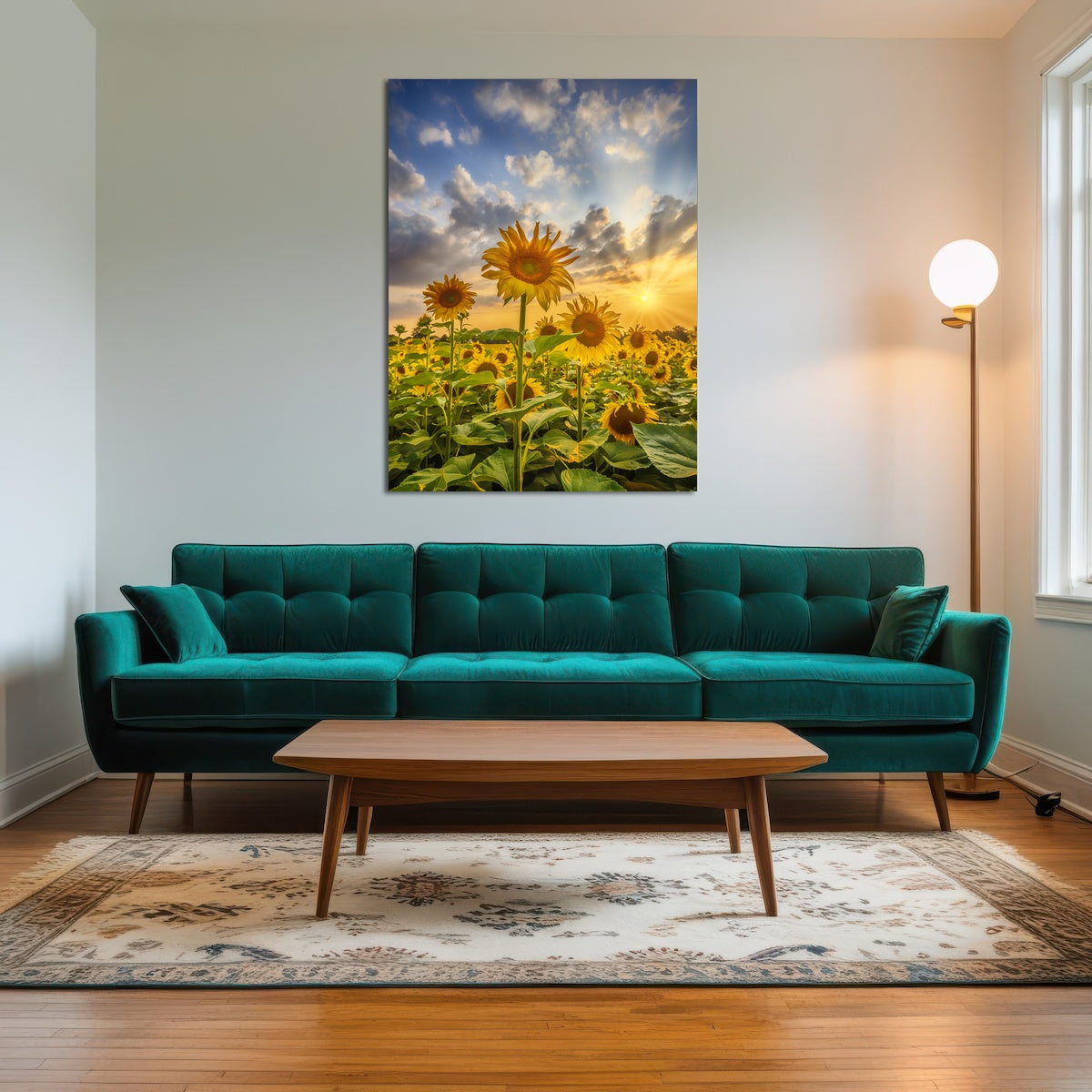 AUTO-MOCKUP ROOM | Sunflower field at sunset
