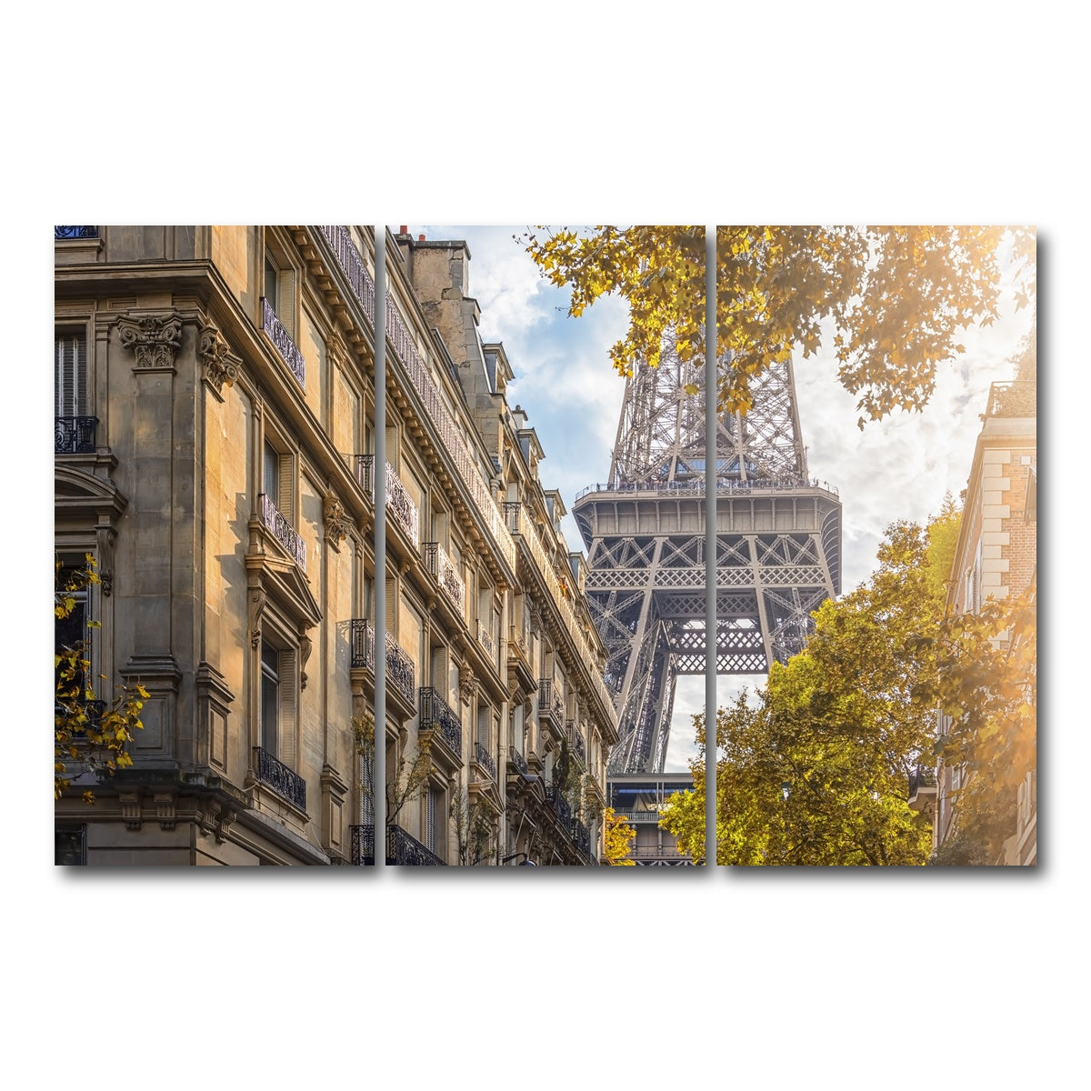 AUTO-MOCKUP WHITE | Sunlight In Paris | 3 Piece | Gallery Wrap Canvas | group=12x24