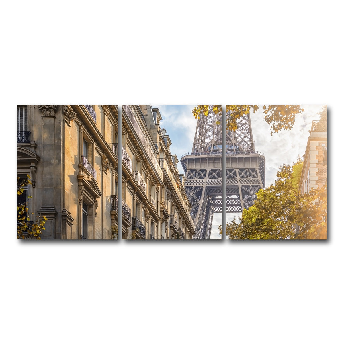 AUTO-MOCKUP WHITE | Sunlight In Paris | 3 Piece | Gallery Wrap Canvas | group=18x24