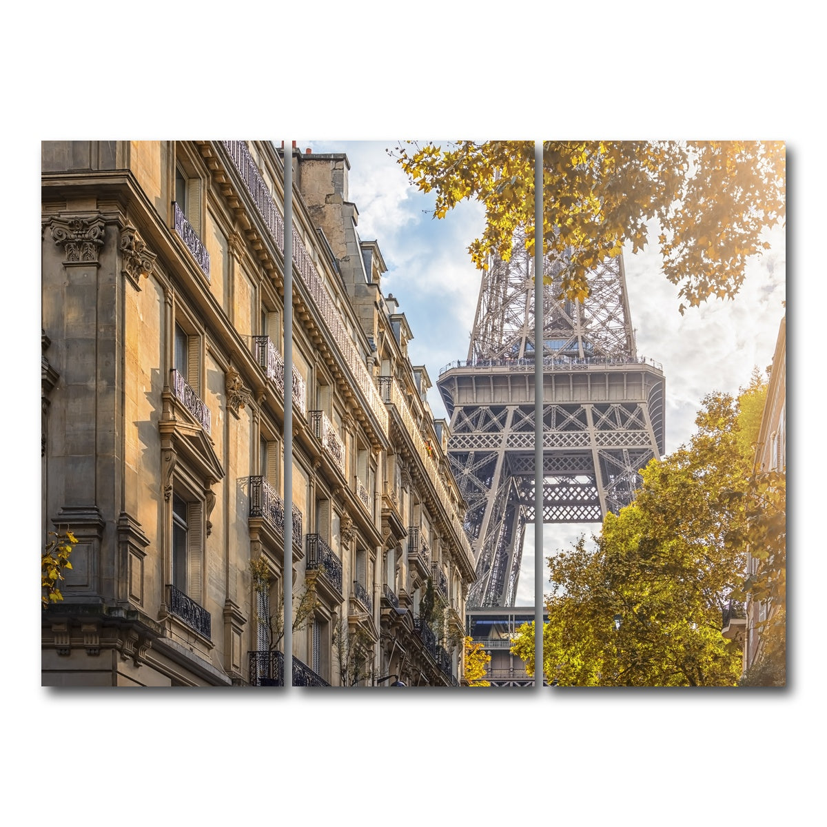 AUTO-MOCKUP WHITE | Sunlight In Paris | 3 Piece | Gallery Wrap Canvas | group=8x18