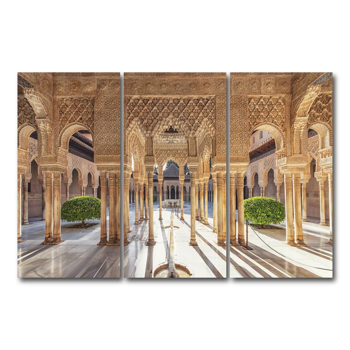 AUTO-MOCKUP WHITE | Sunlight In The Alhambra | 3 Piece | Gallery Wrap Canvas | group=12x24